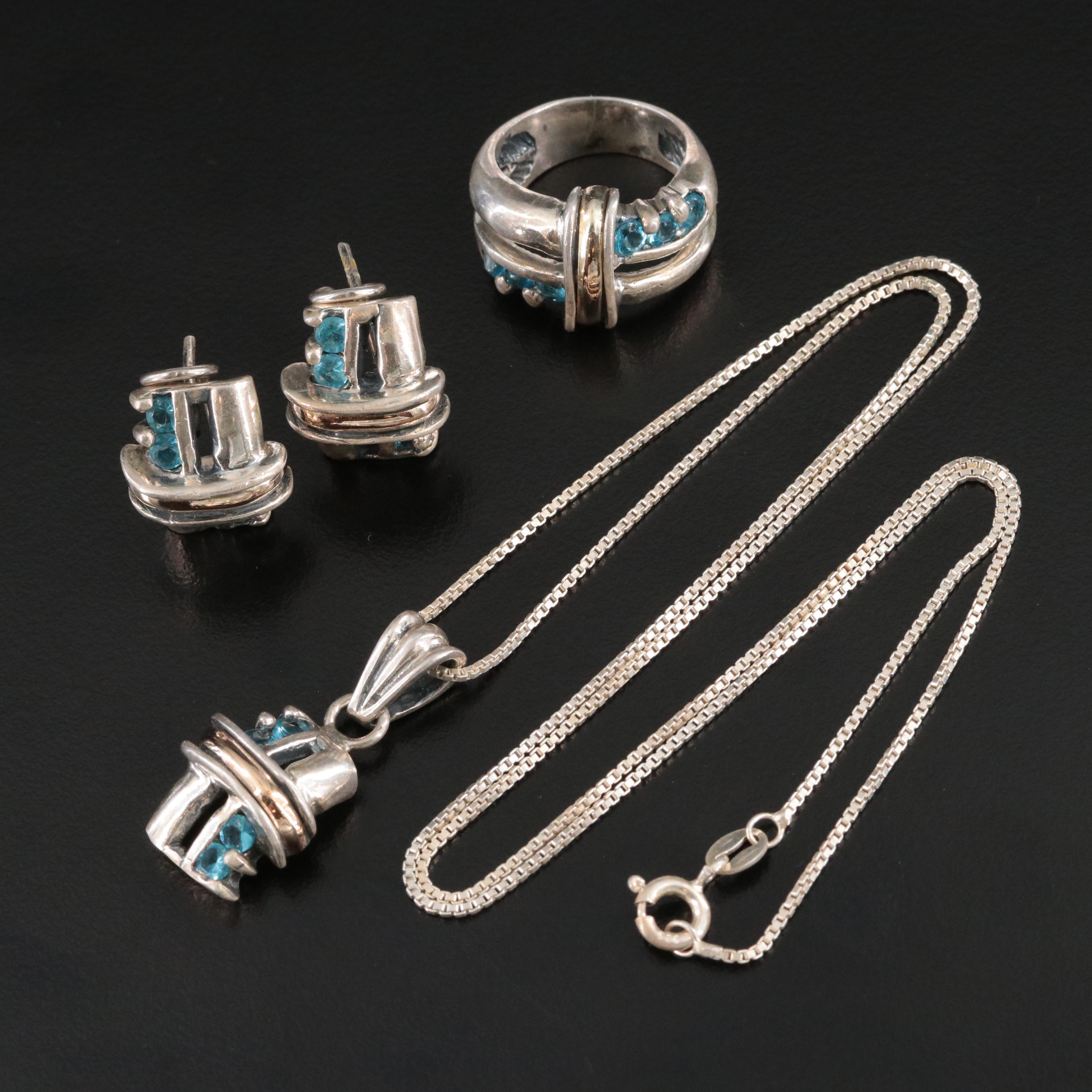 Sterling Faux Gemstone Jewelry Collection with 18K Accents