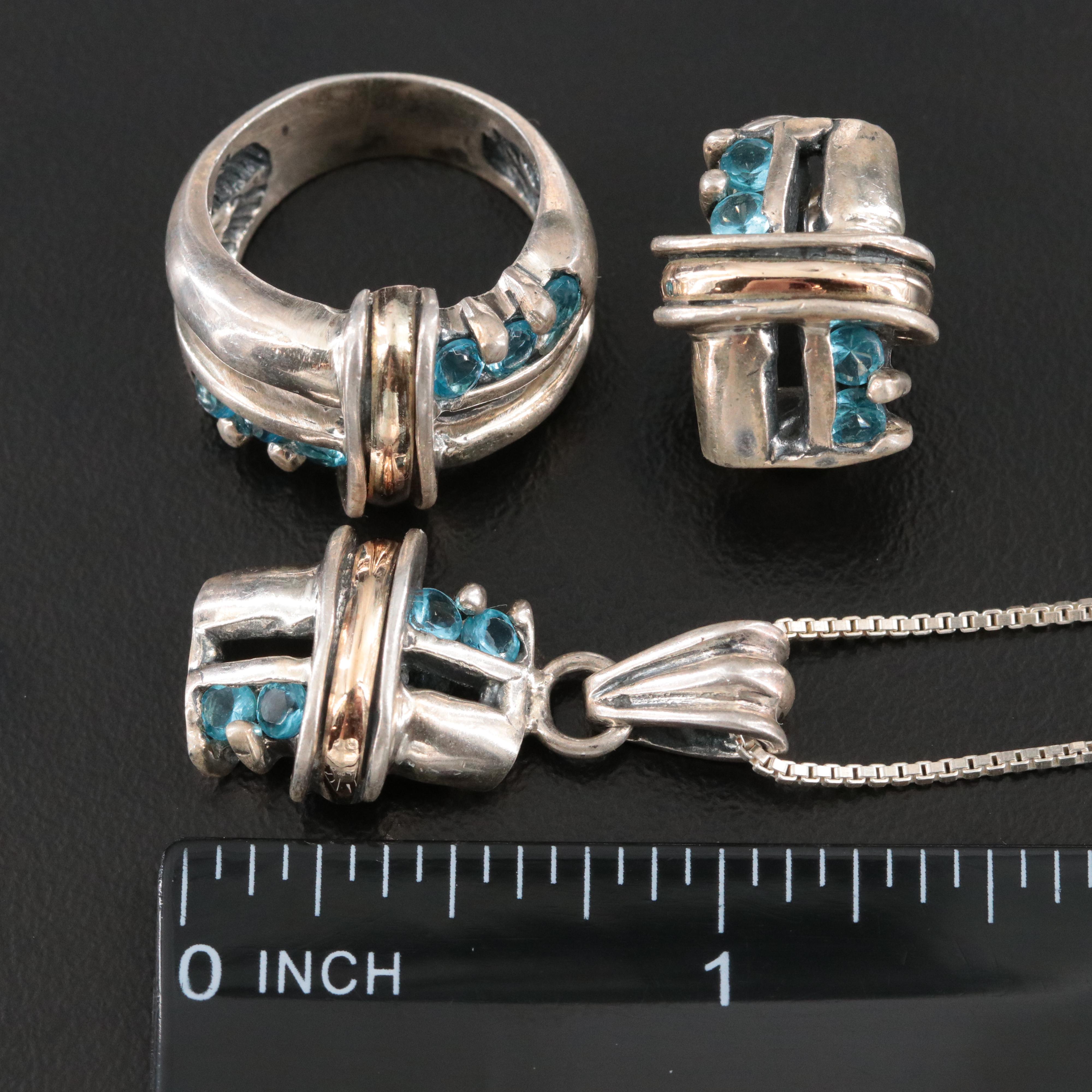 Sterling Faux Gemstone Jewelry Collection with 18K Accents