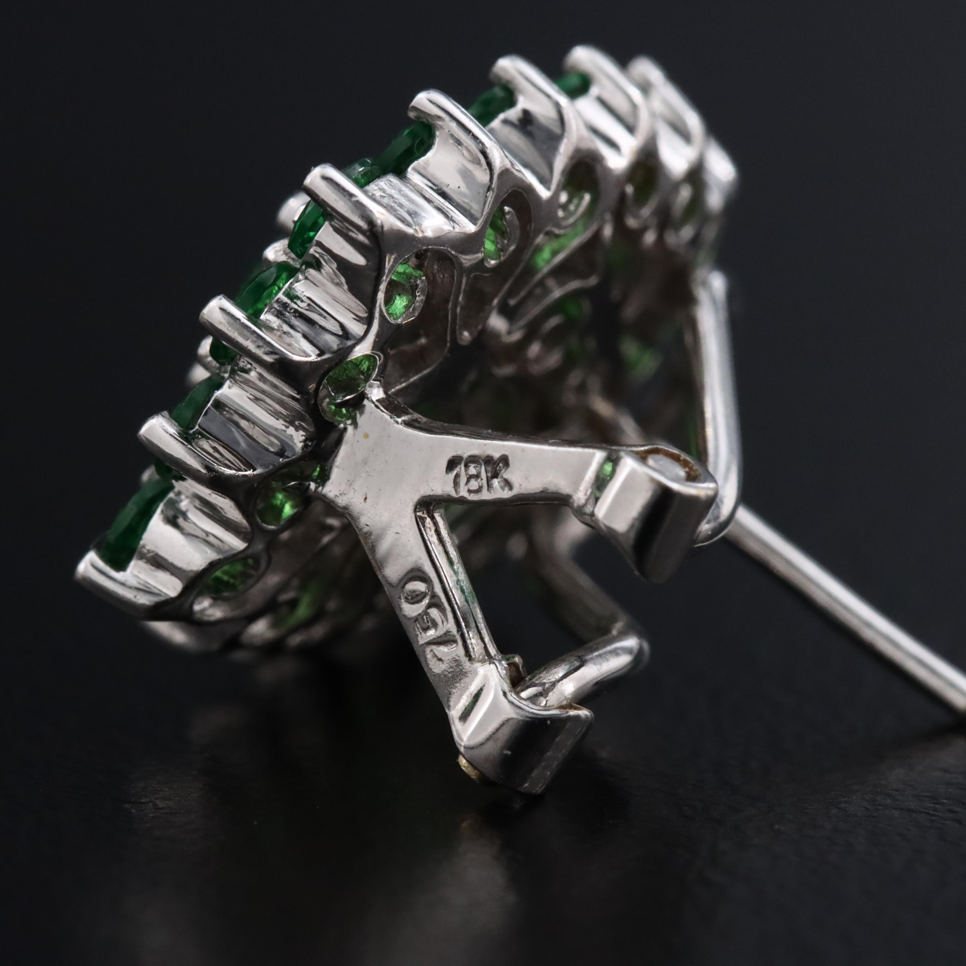 18K Tsavorite and Diamond Earrings