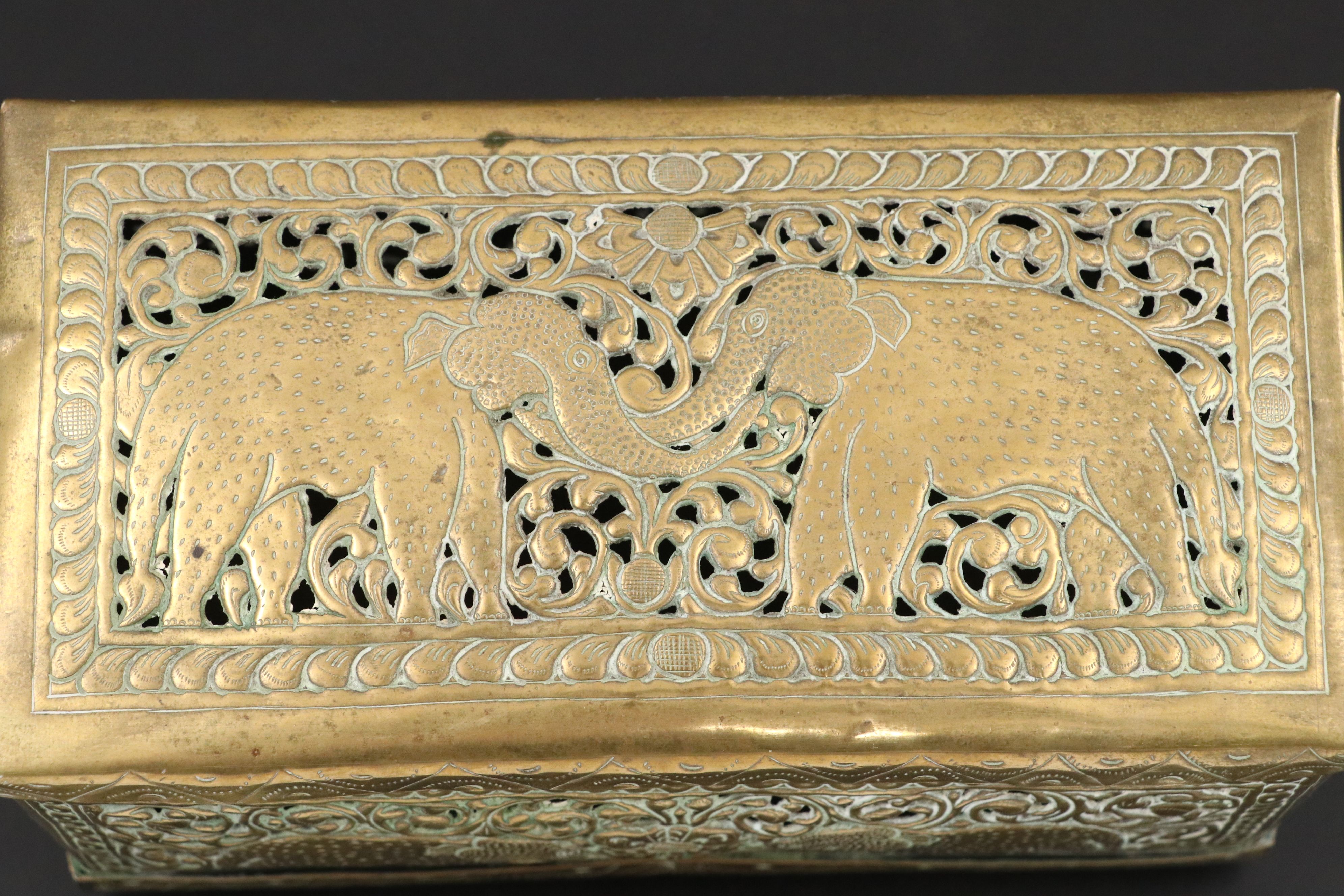 Indian Pierced Brass Elephant Box
