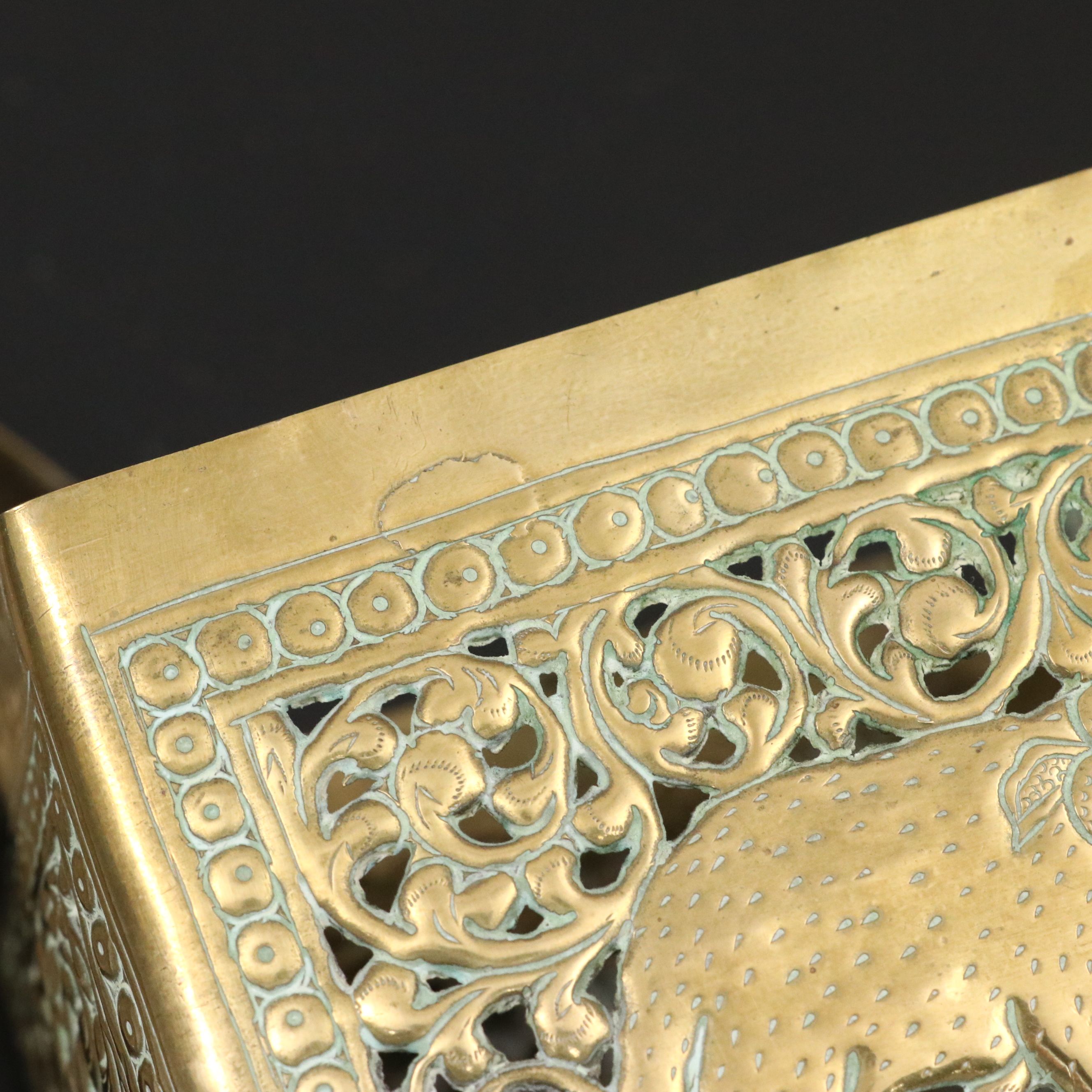 Indian Pierced Brass Elephant Box