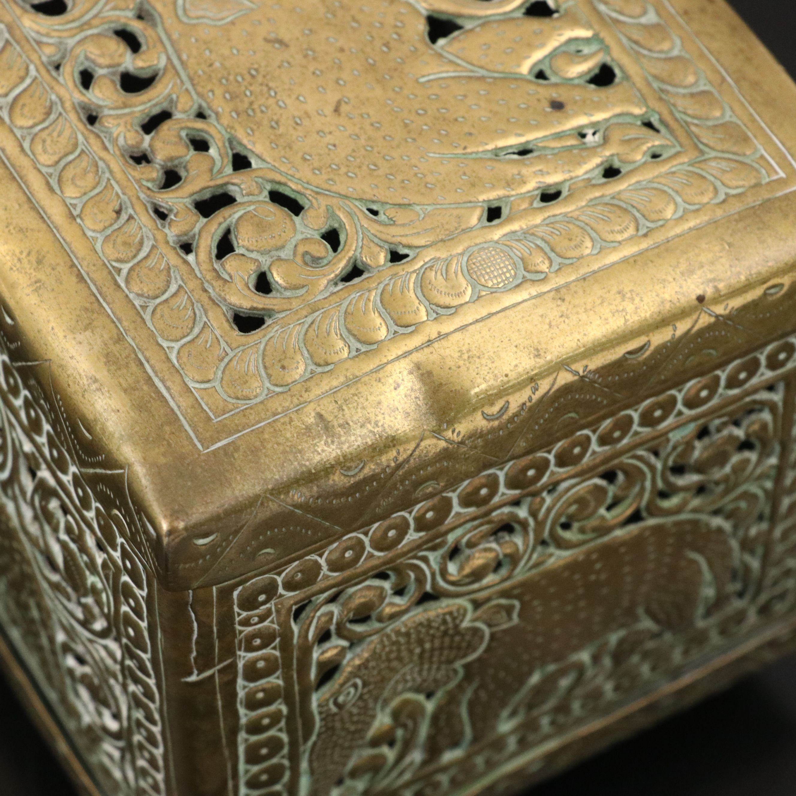 Indian Pierced Brass Elephant Box