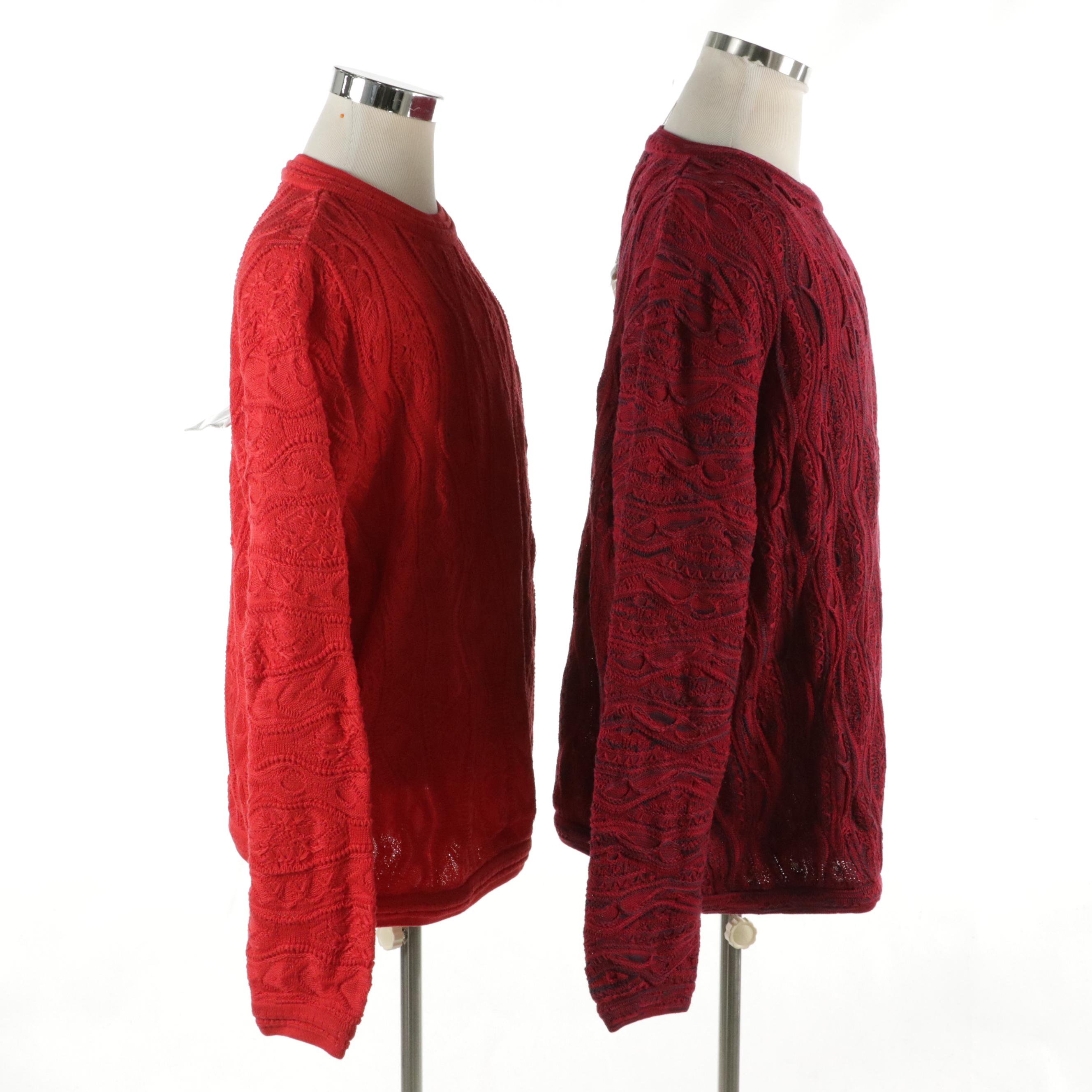 Men's COOGI Australia Basics Textured Knit Cotton Pullover Sweaters, With Tags