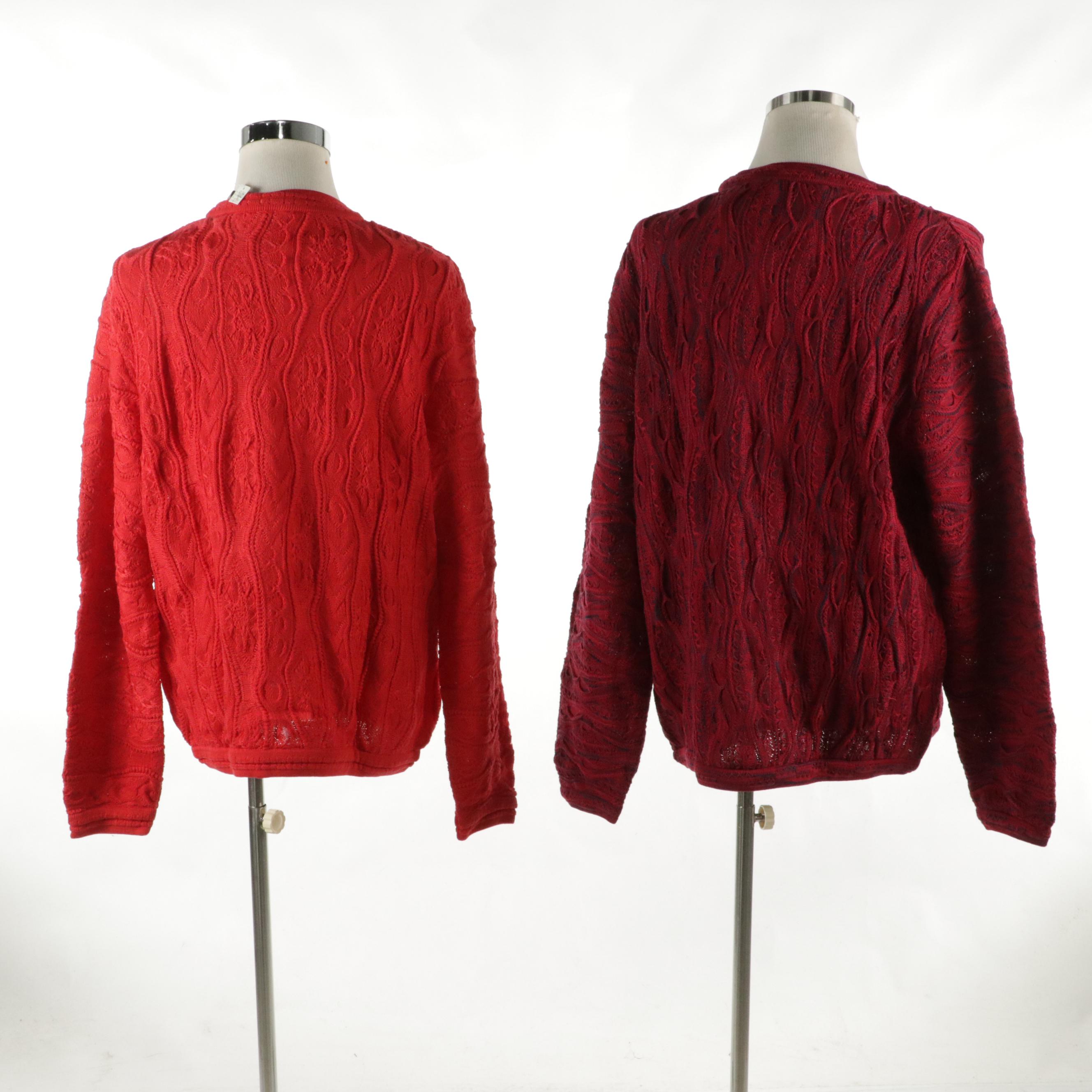 Men's COOGI Australia Basics Textured Knit Cotton Pullover Sweaters, With Tags