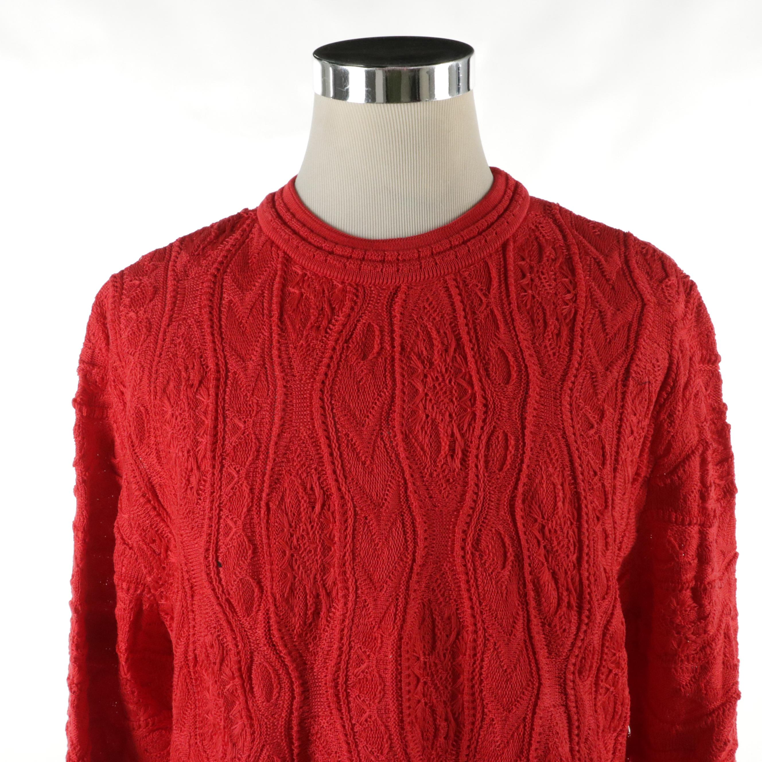 Men's COOGI Australia Basics Textured Knit Cotton Pullover Sweaters, With Tags