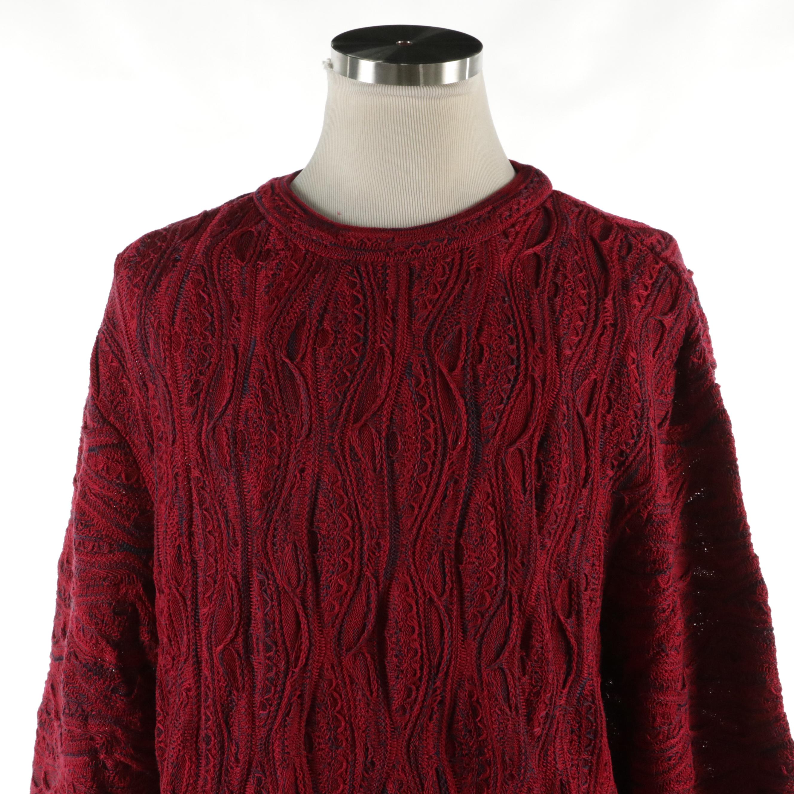 Men's COOGI Australia Basics Textured Knit Cotton Pullover Sweaters, With Tags