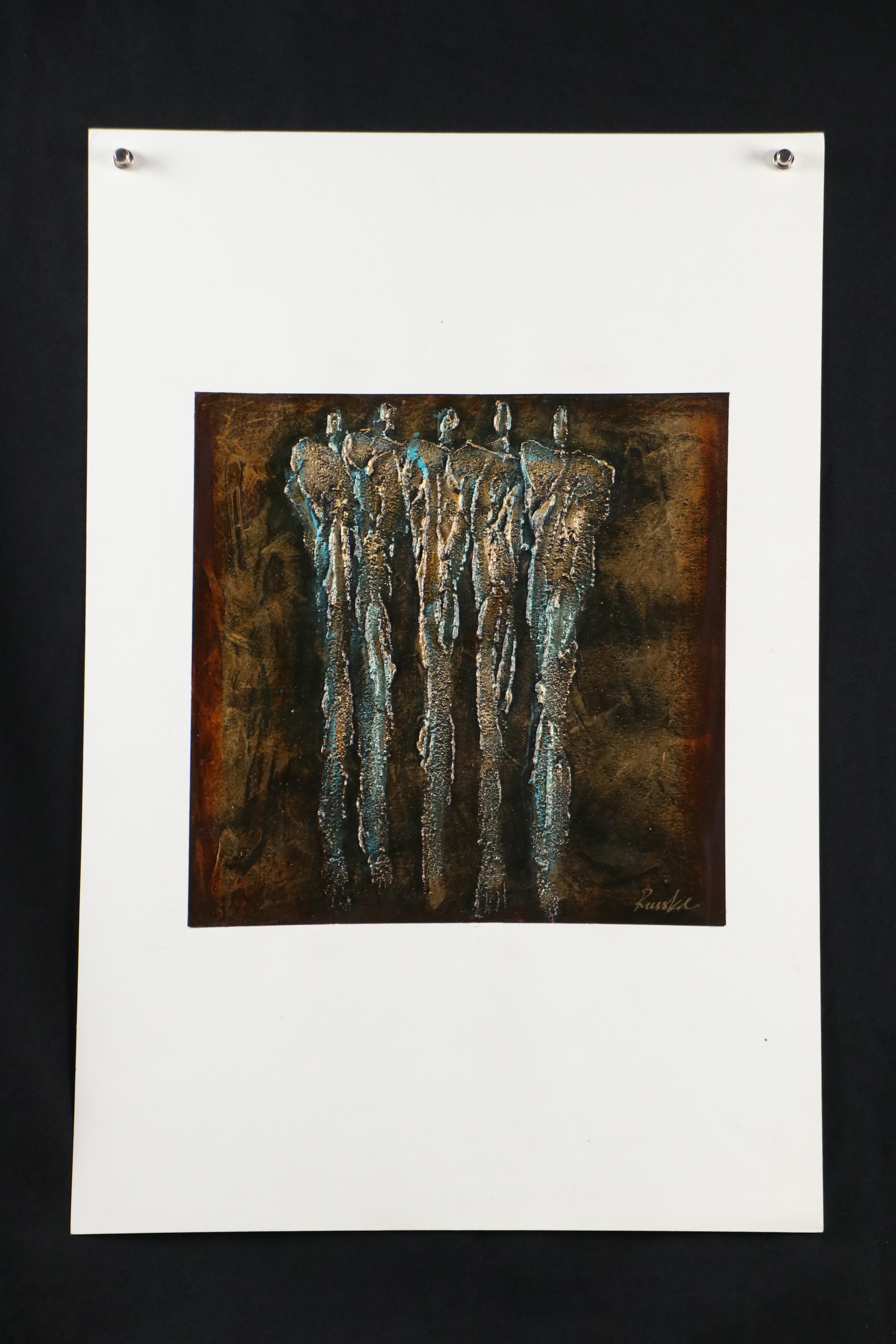 Irina Russkol Abstract Mixed Media Figure Paintings