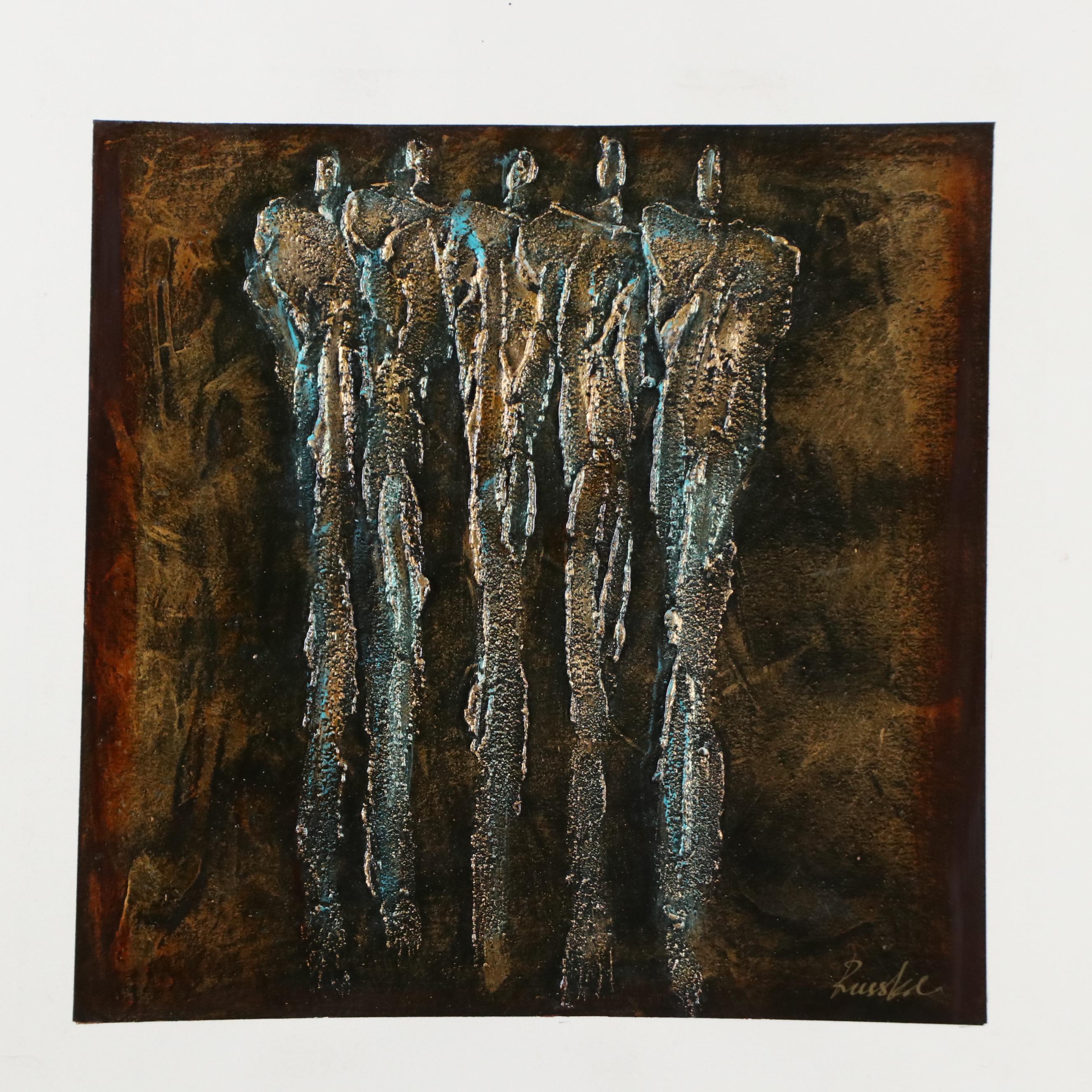 Irina Russkol Abstract Mixed Media Figure Paintings