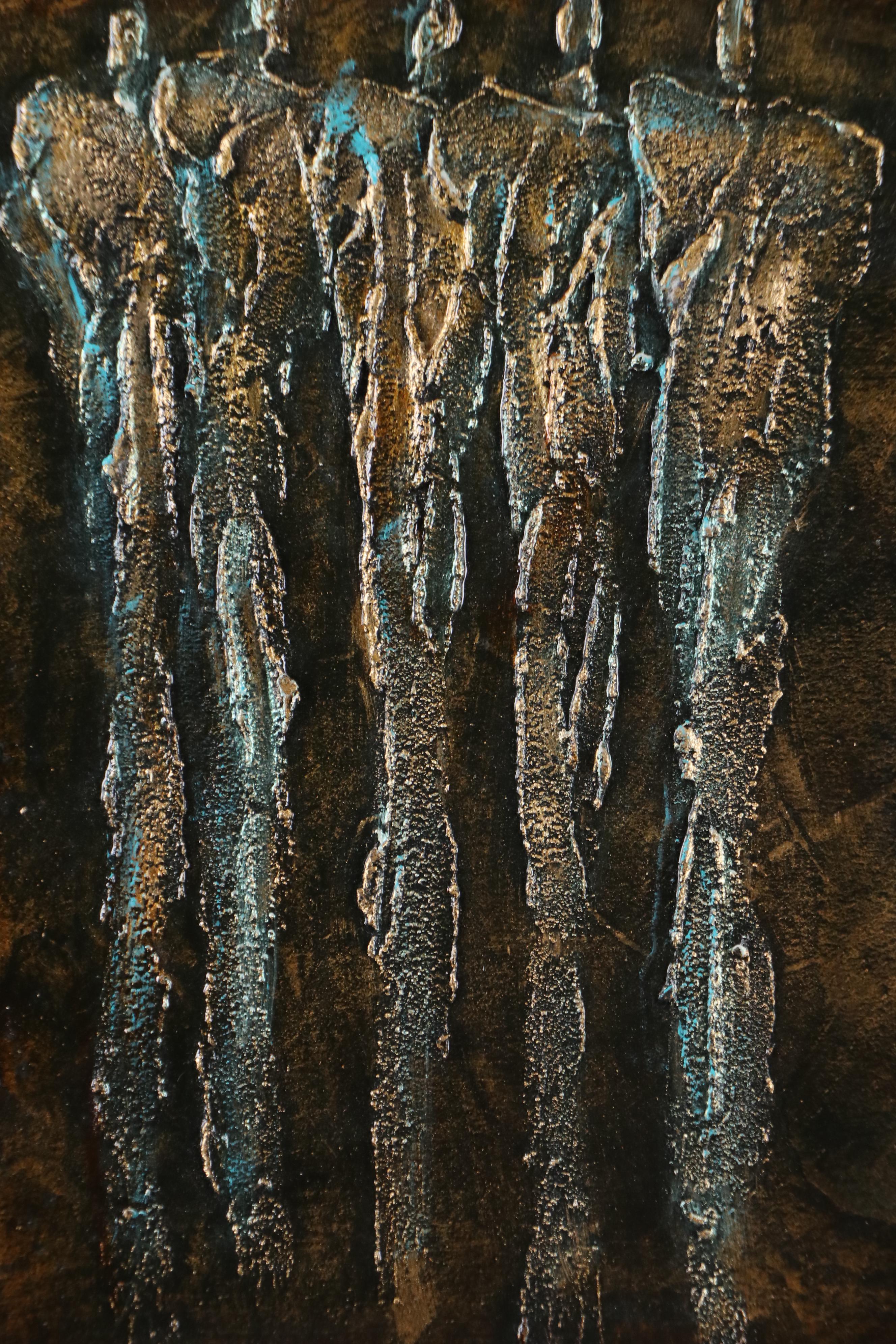 Irina Russkol Abstract Mixed Media Figure Paintings