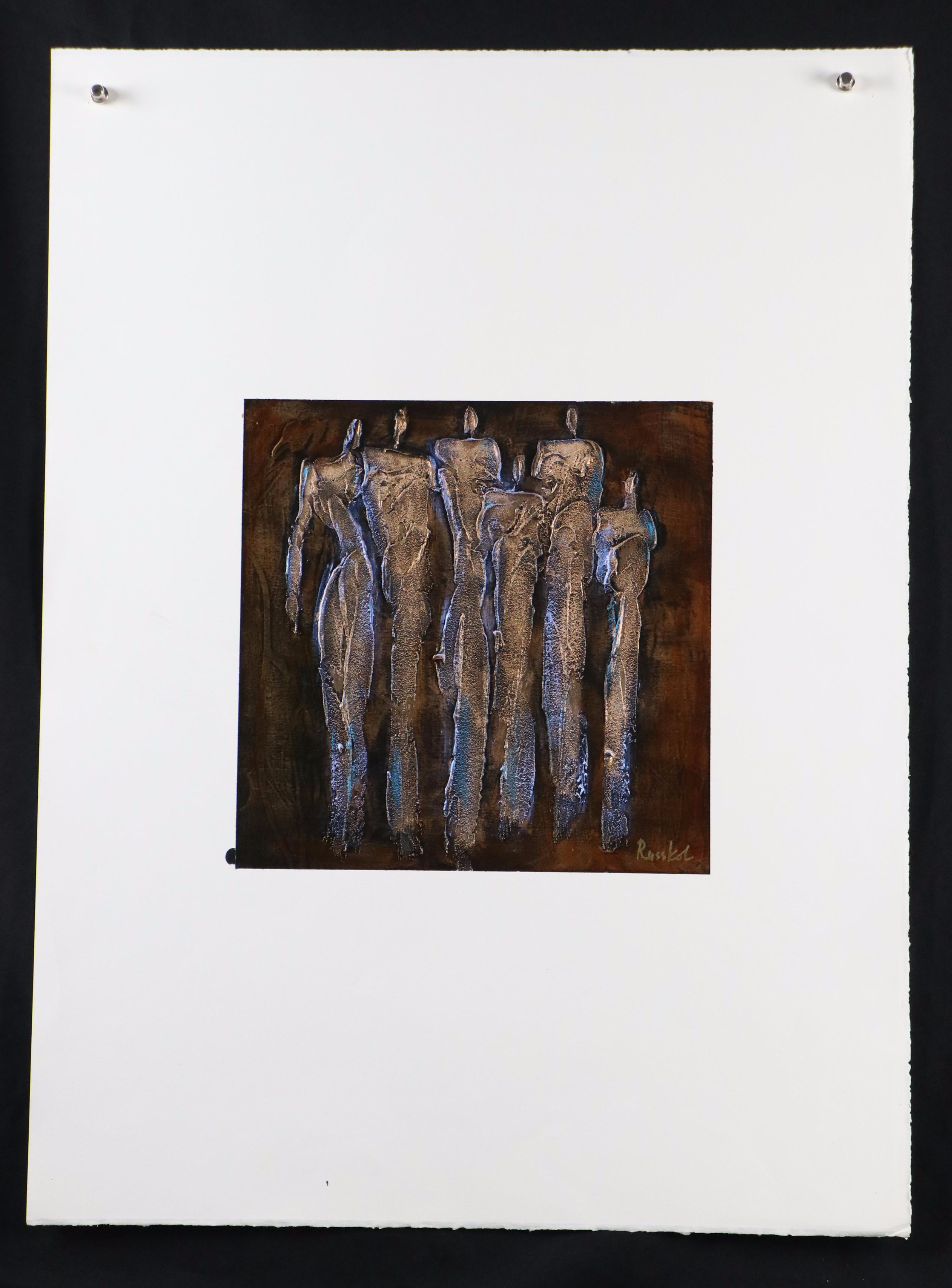 Irina Russkol Abstract Mixed Media Figure Paintings