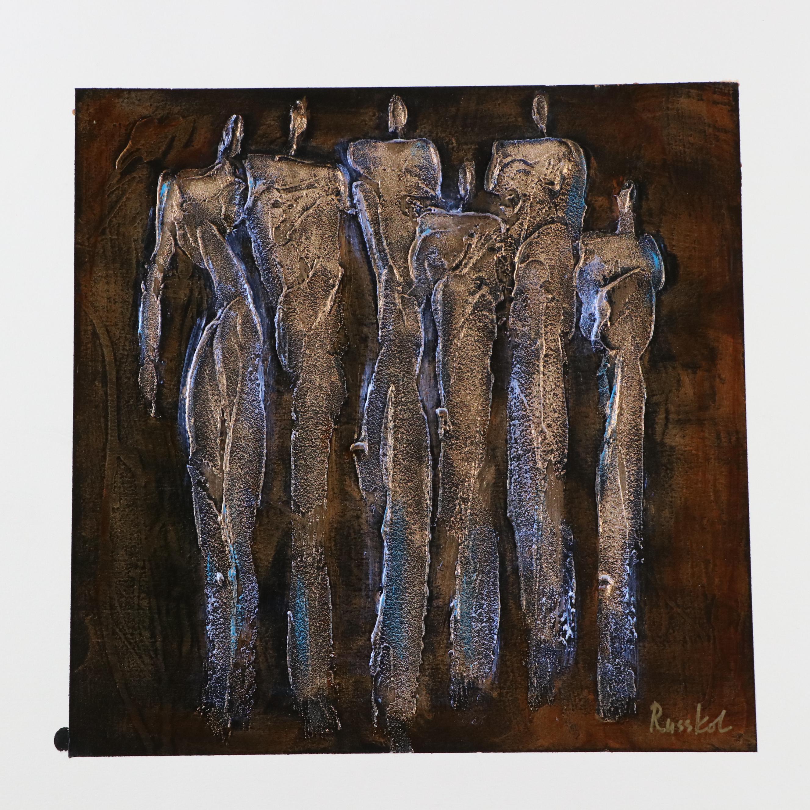 Irina Russkol Abstract Mixed Media Figure Paintings