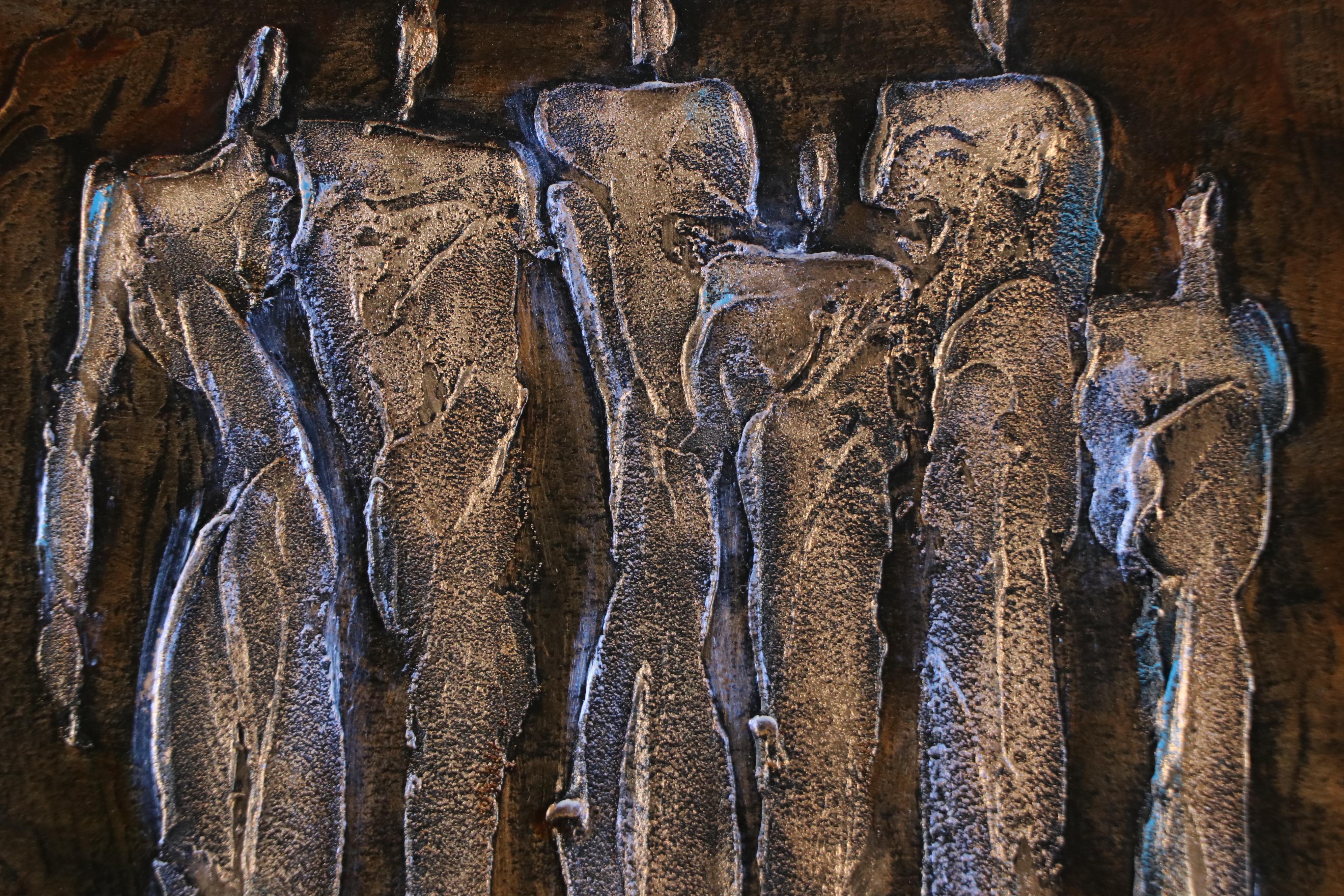 Irina Russkol Abstract Mixed Media Figure Paintings