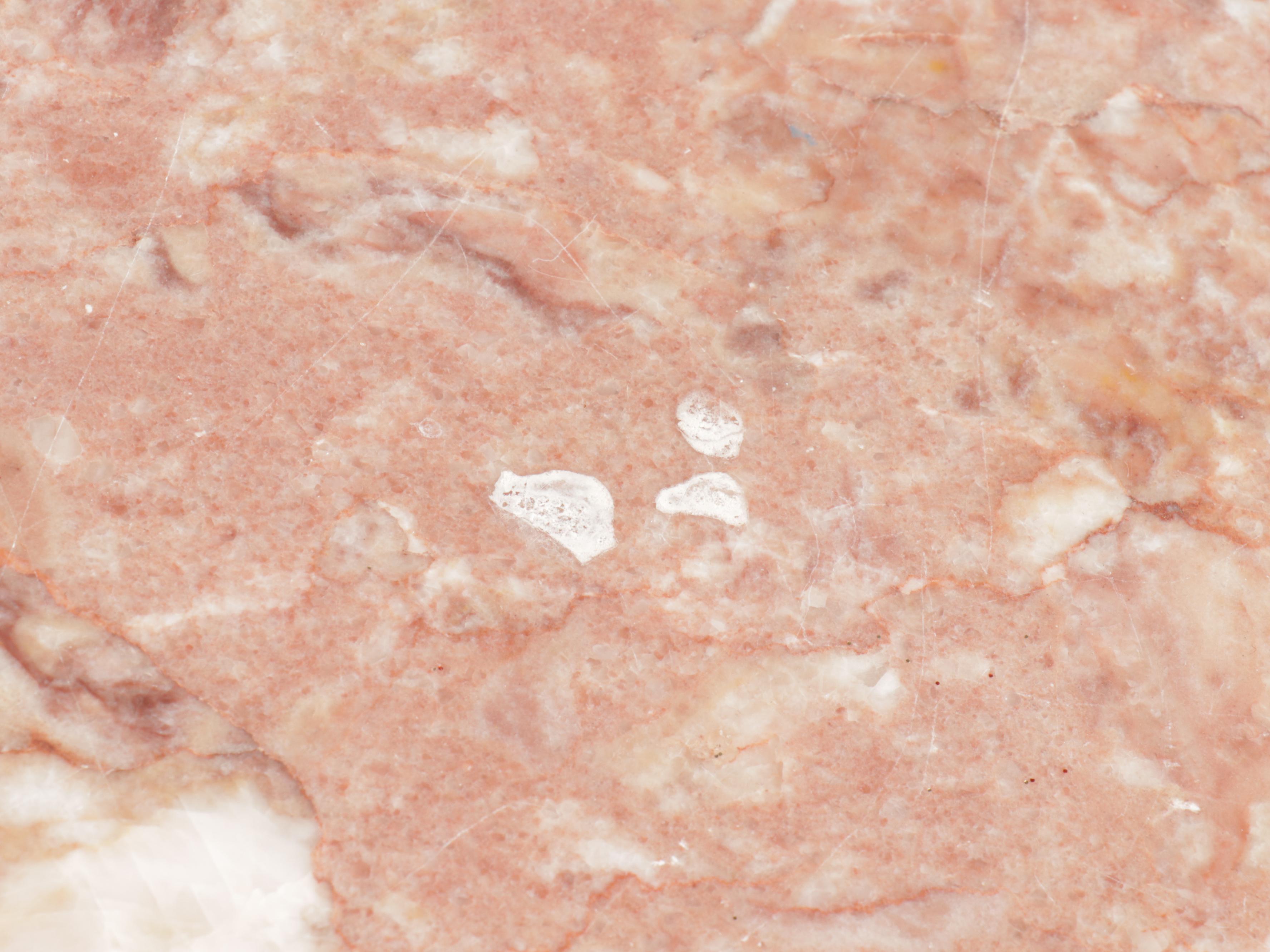 Victorian Style Pink Marble Top Carved Wood Console Table, 20th Century