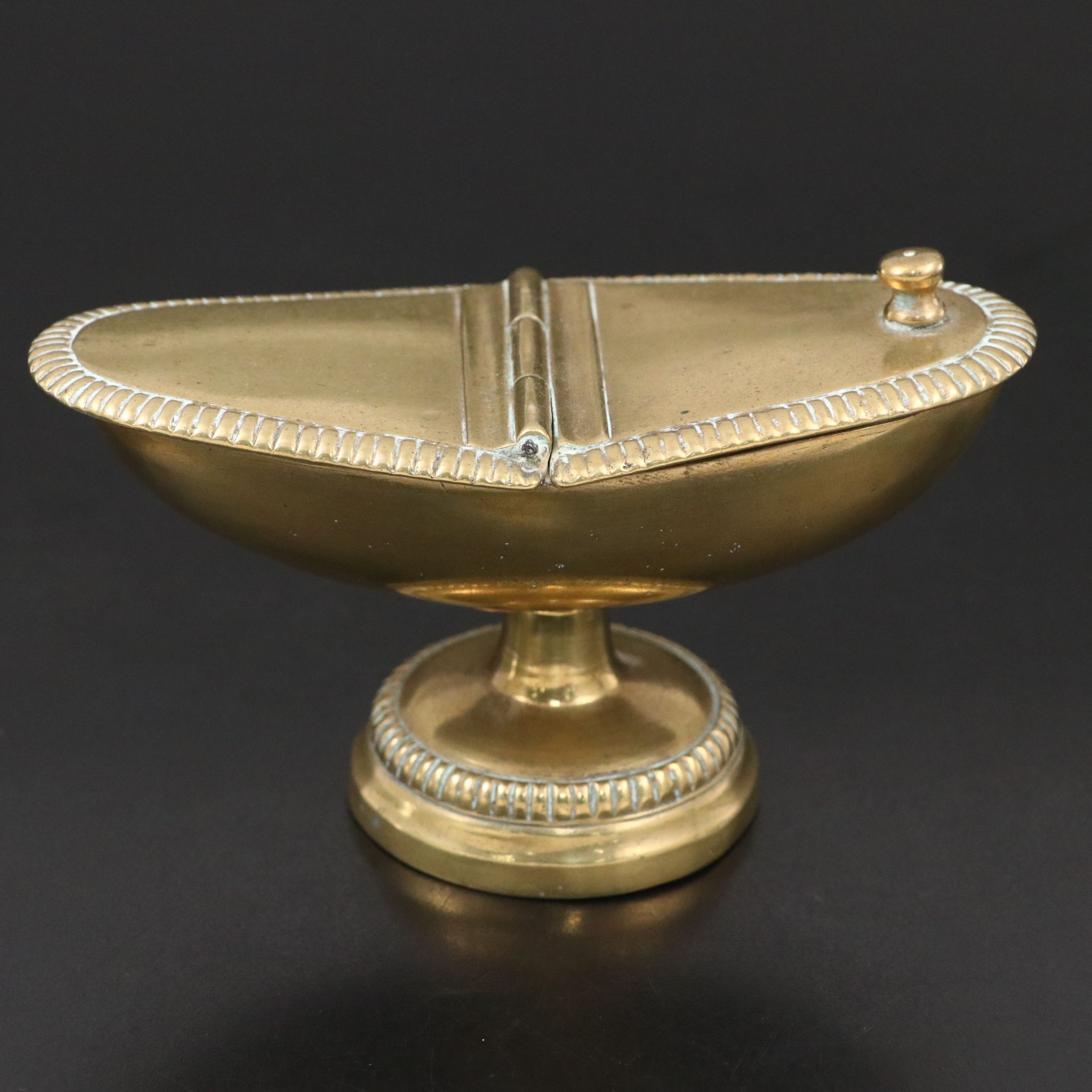 French Brass Church Shuttle Censer, 18th to 19th Century