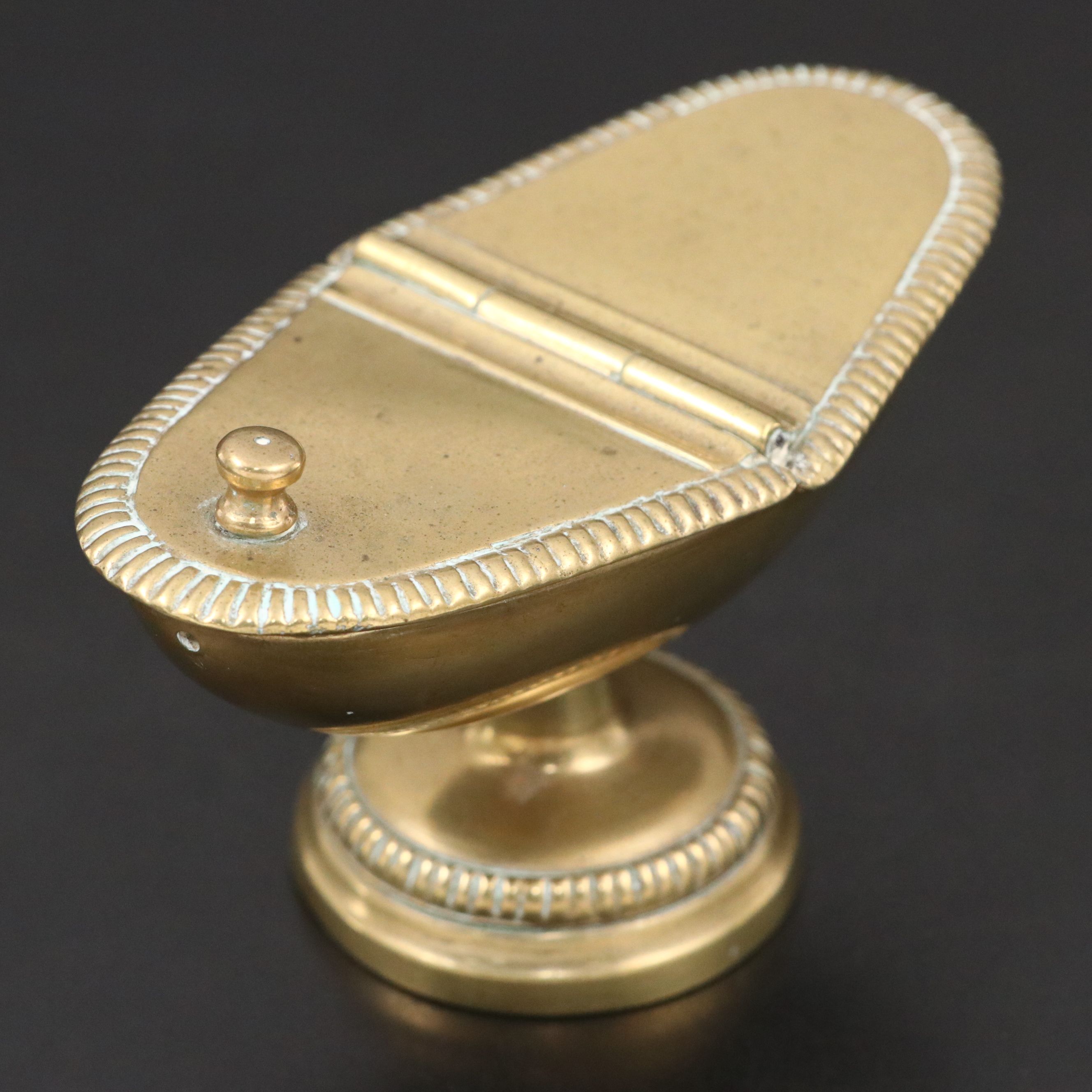 French Brass Church Shuttle Censer, 18th to 19th Century