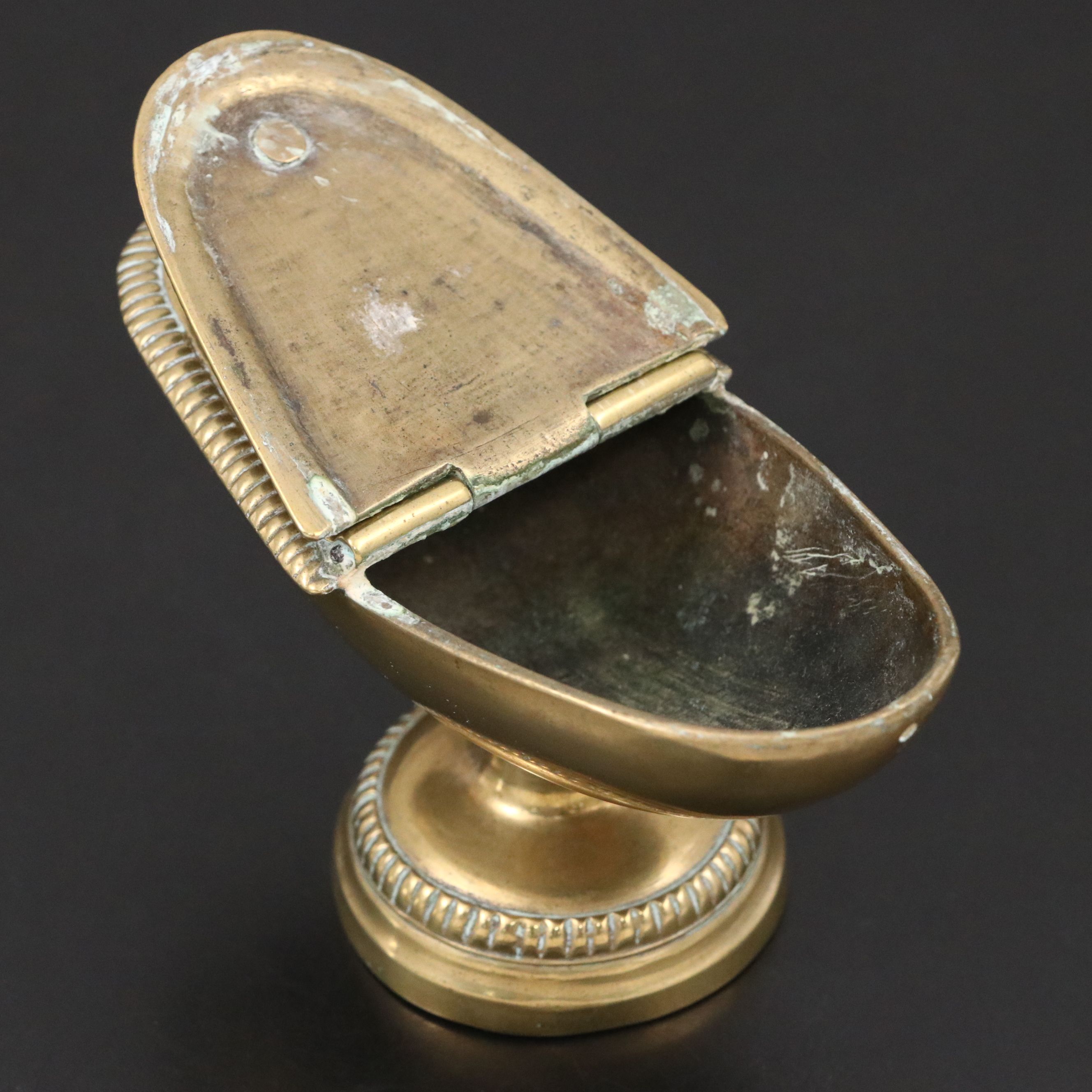 French Brass Church Shuttle Censer, 18th to 19th Century