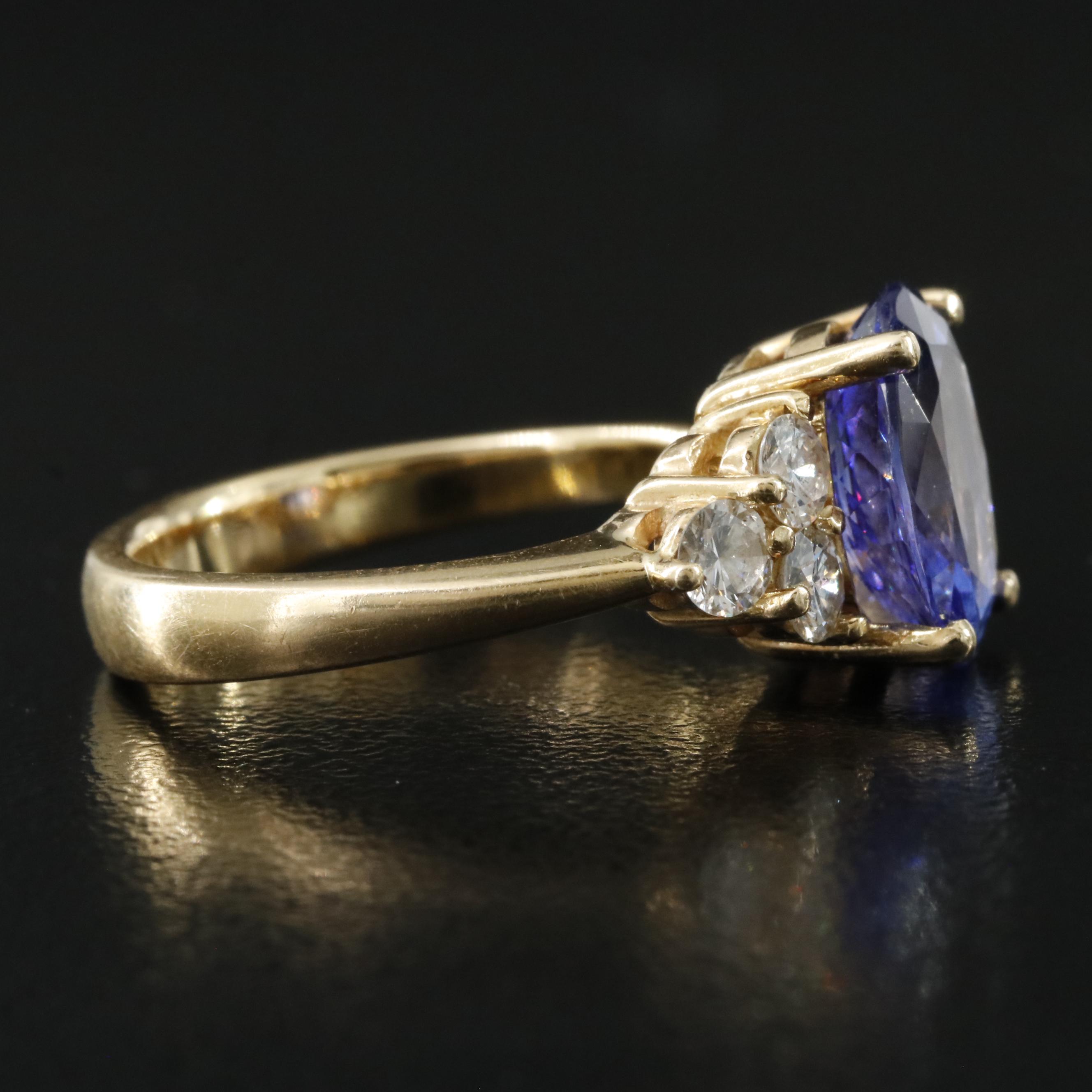18K 3.35 CT Tanzanite and Diamond Ring