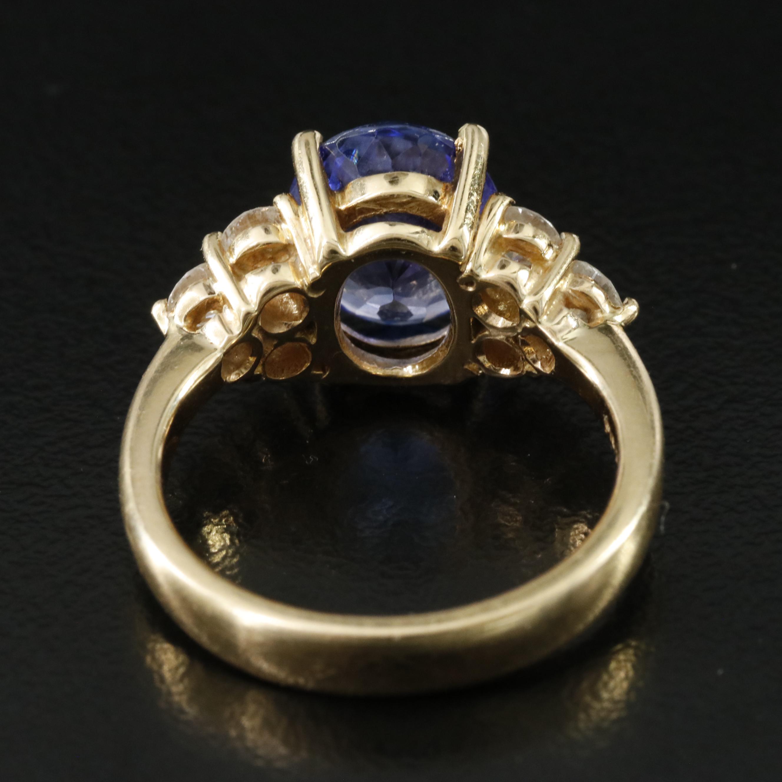 18K 3.35 CT Tanzanite and Diamond Ring