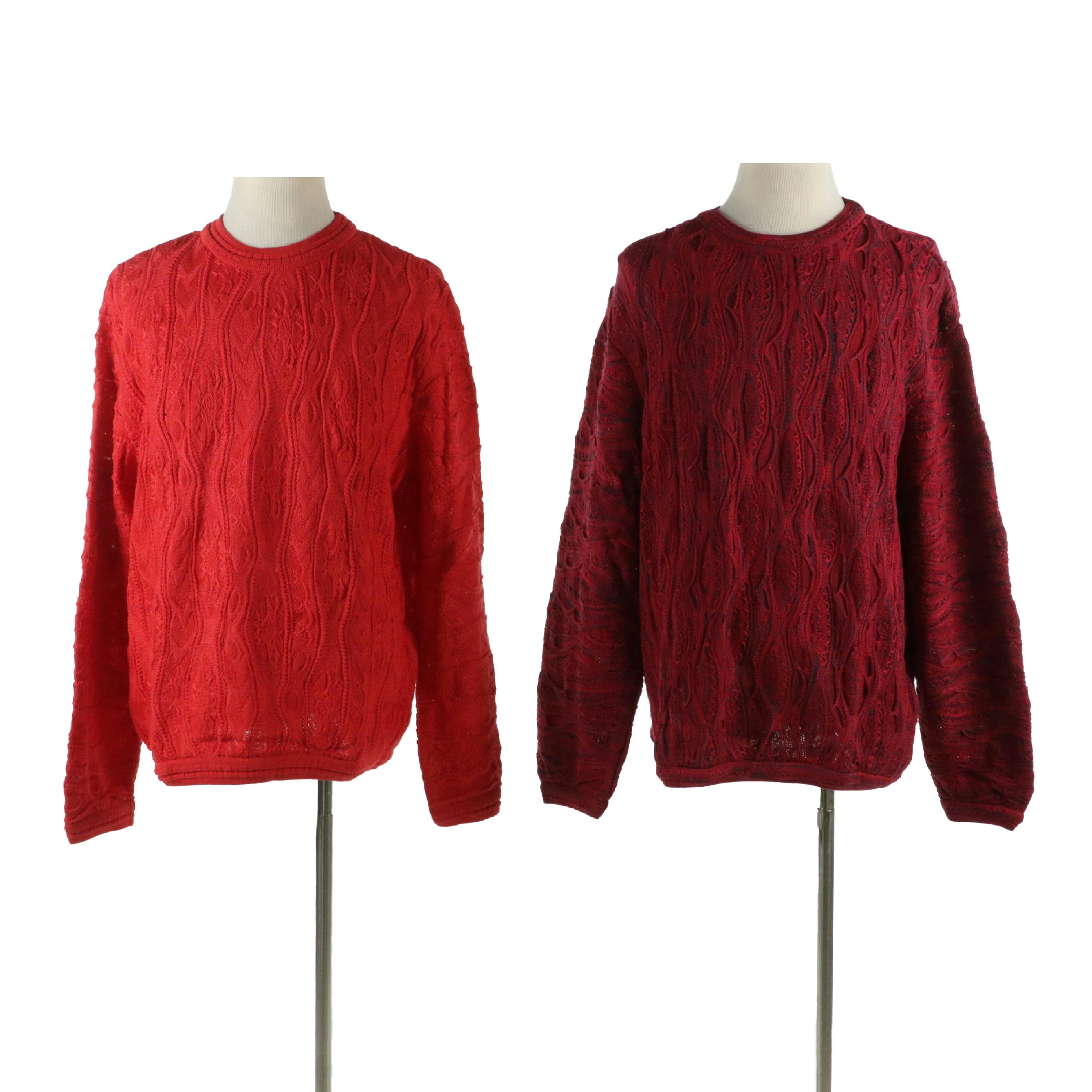 Men's COOGI Australia Basics Textured Knit Cotton Pullover Sweaters, With Tags