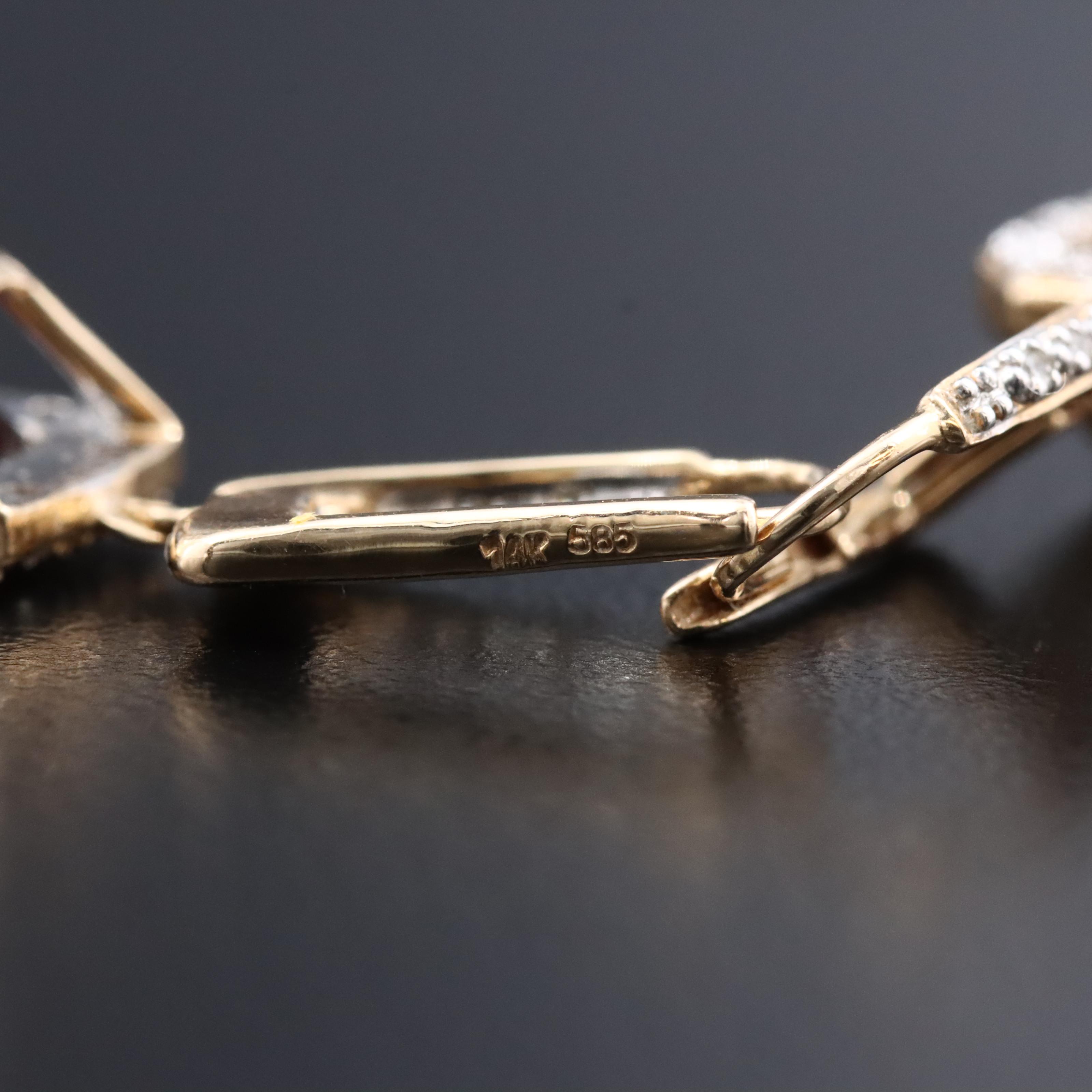 14K Garnet and Diamond Earrings