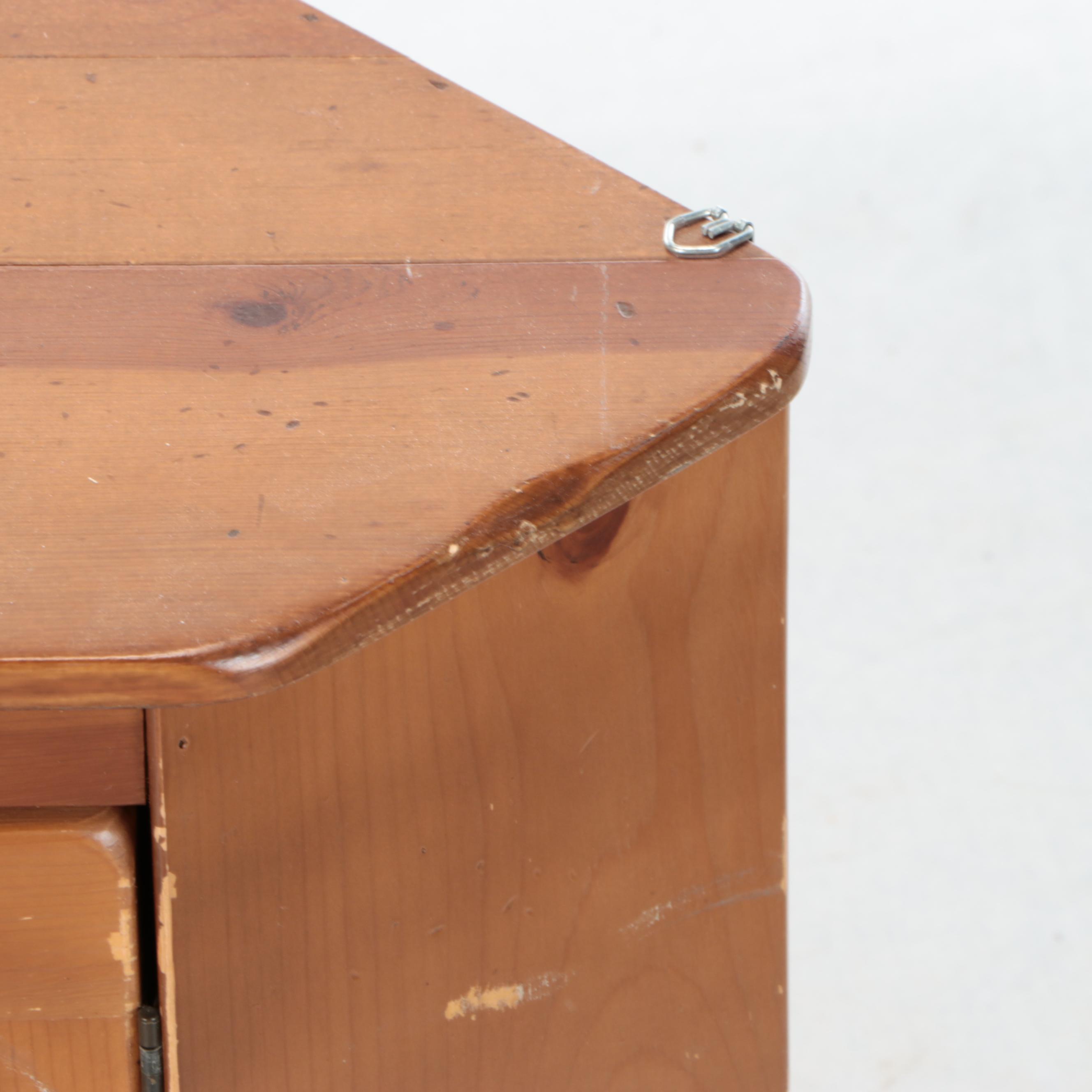 Pine Wall-Mount Corner Cabinet, 20th Century