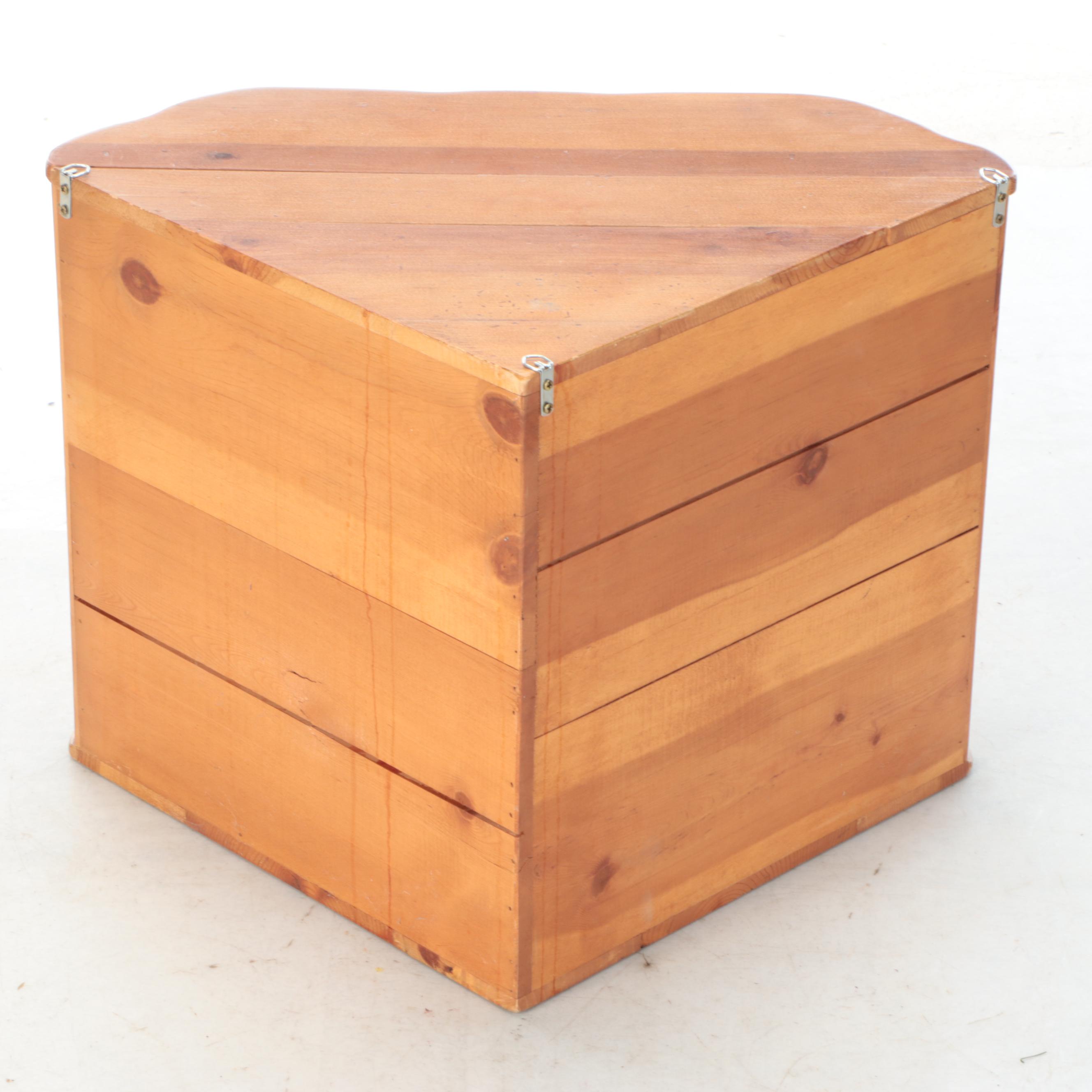 Pine Wall-Mount Corner Cabinet, 20th Century