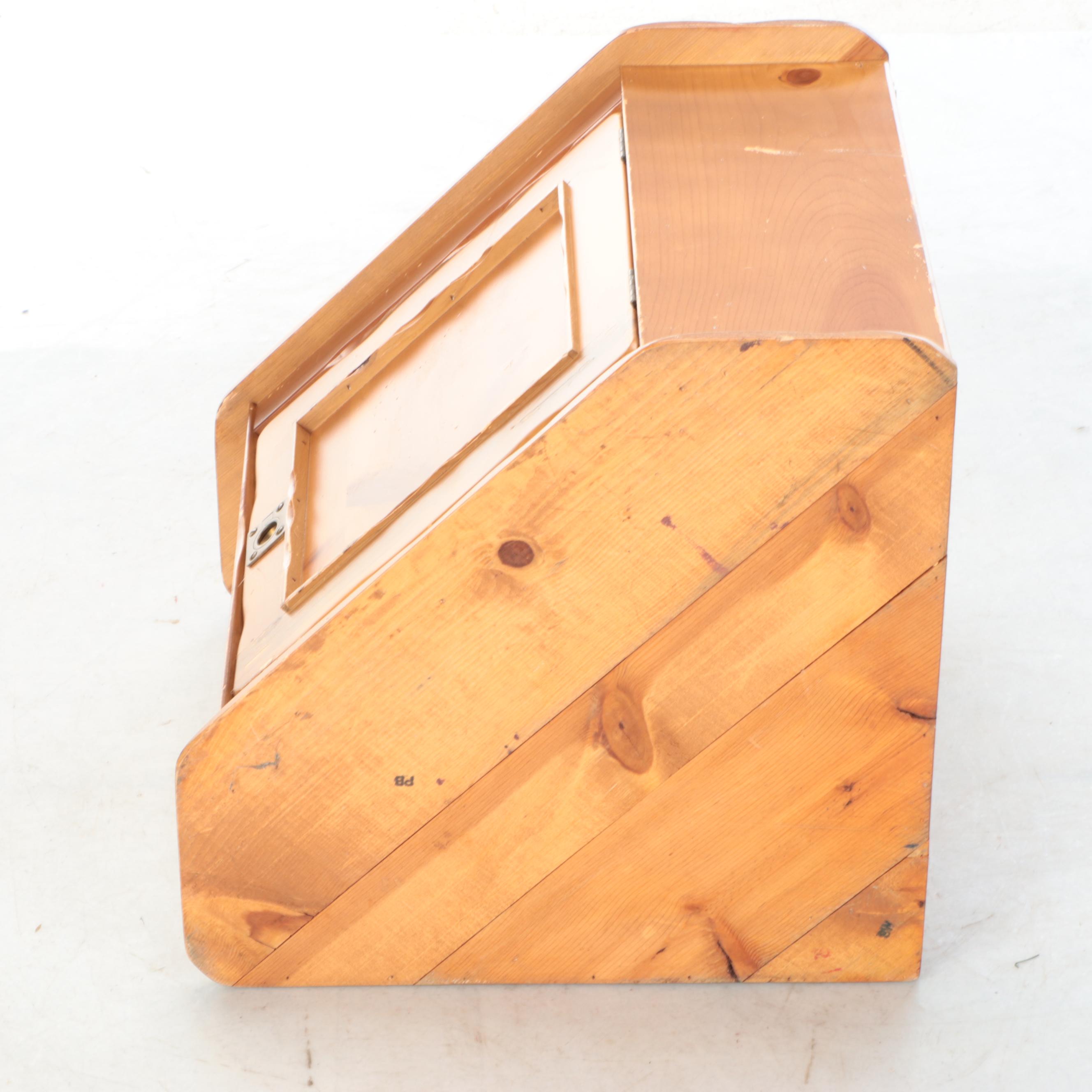 Pine Wall-Mount Corner Cabinet, 20th Century