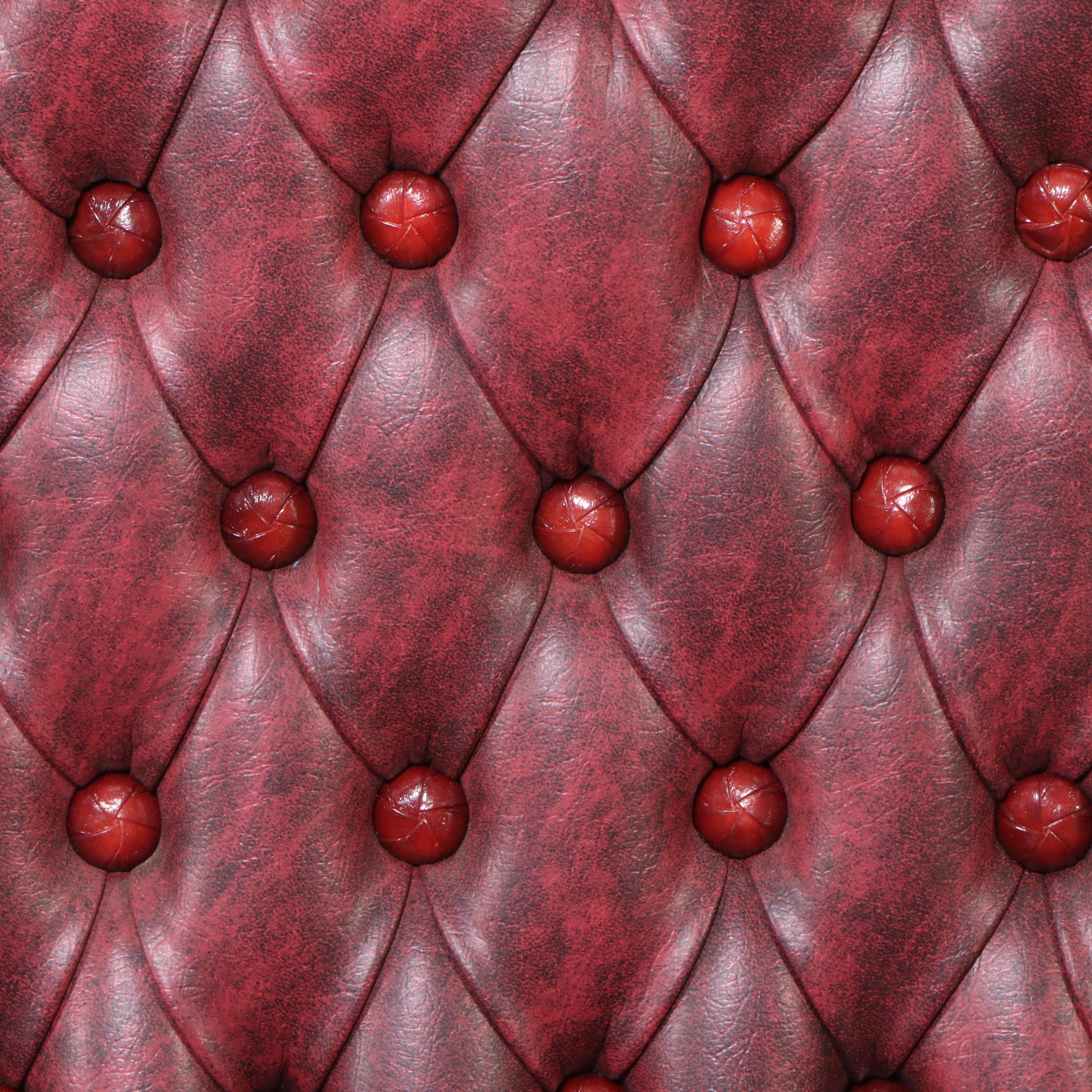 Empire Style Brass Mount Button-Tufted Faux Leather and Wood Armchair