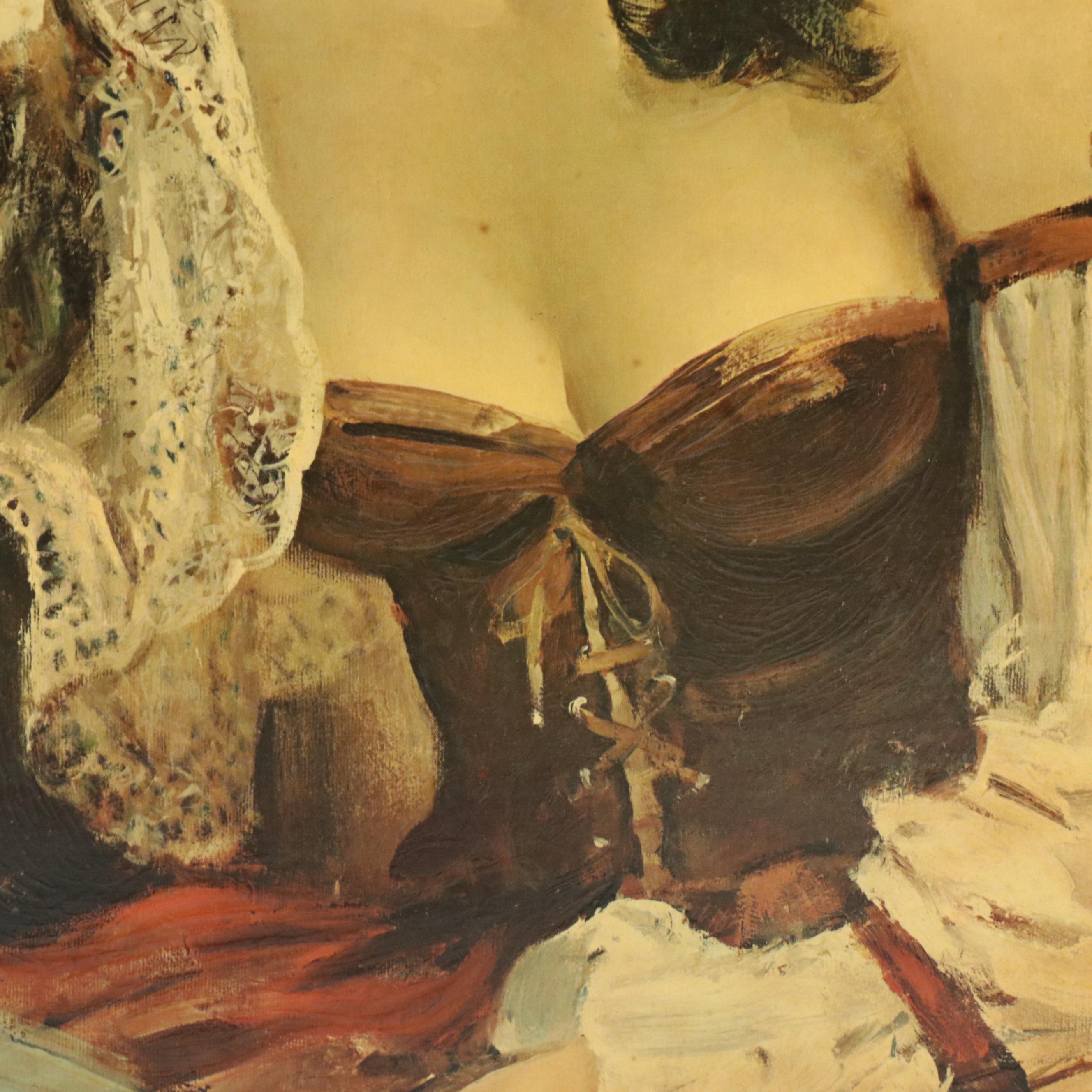 After Rico Tomaso Textured Offset Lithograph "Carmelita"