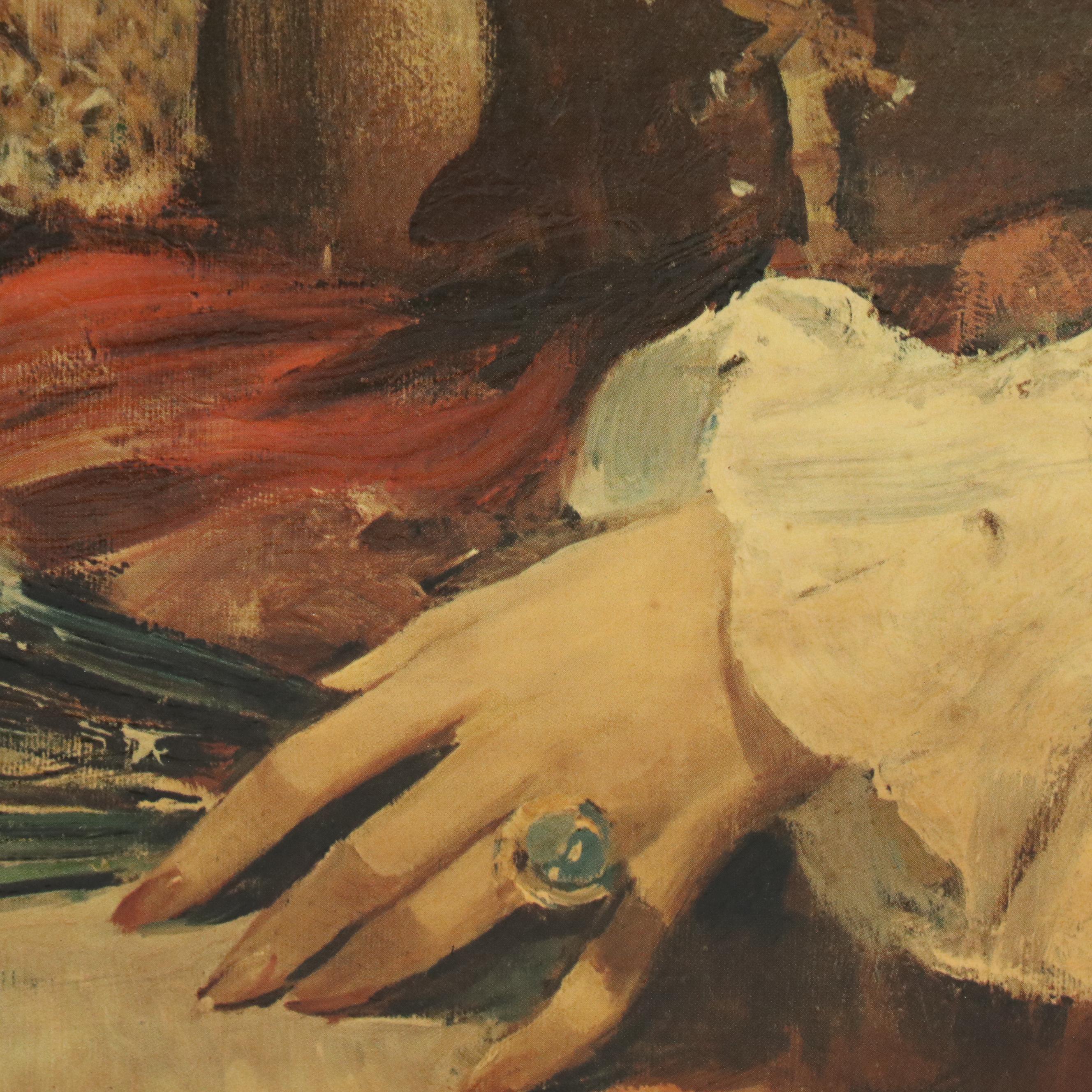 After Rico Tomaso Textured Offset Lithograph "Carmelita"