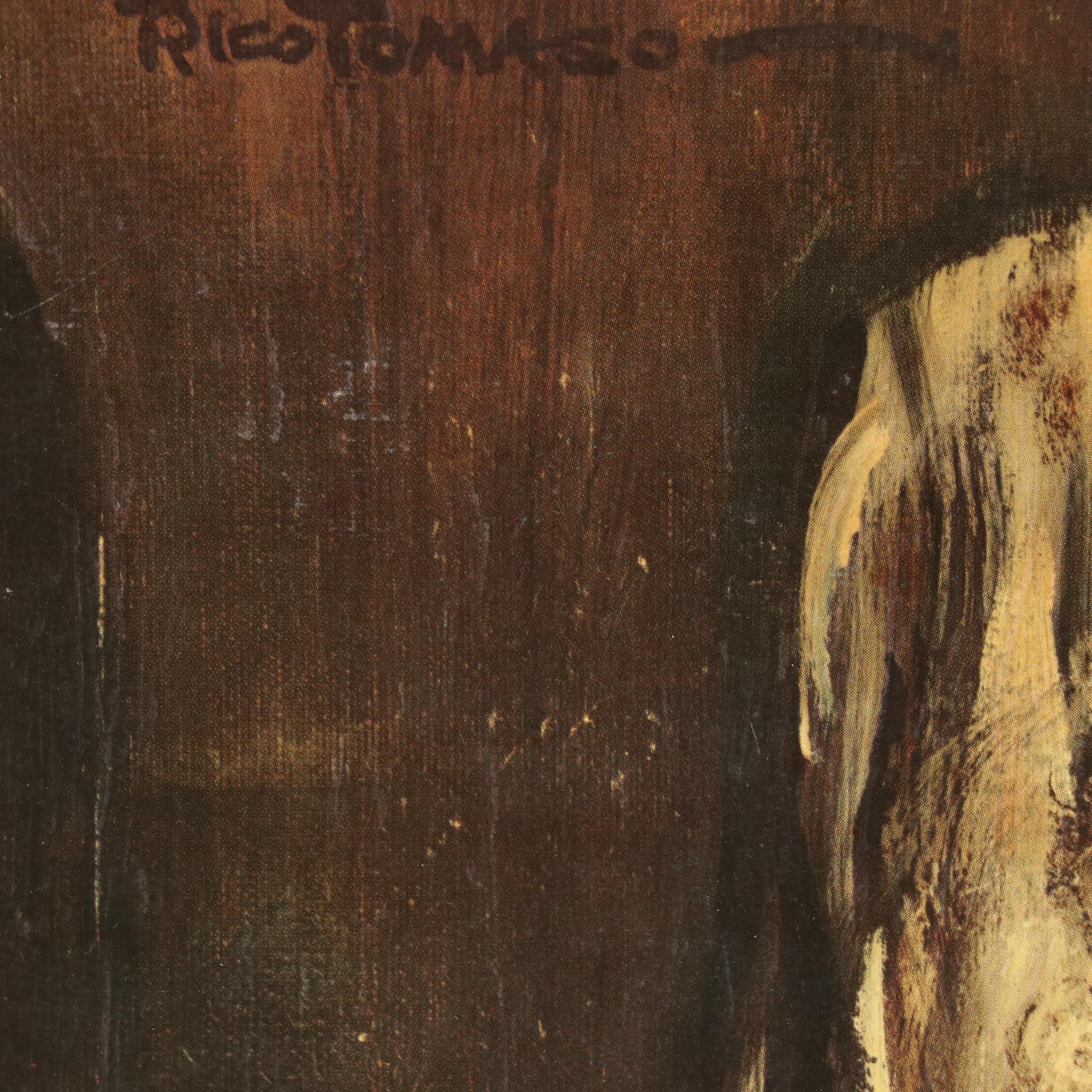 After Rico Tomaso Textured Offset Lithograph "Carmelita"