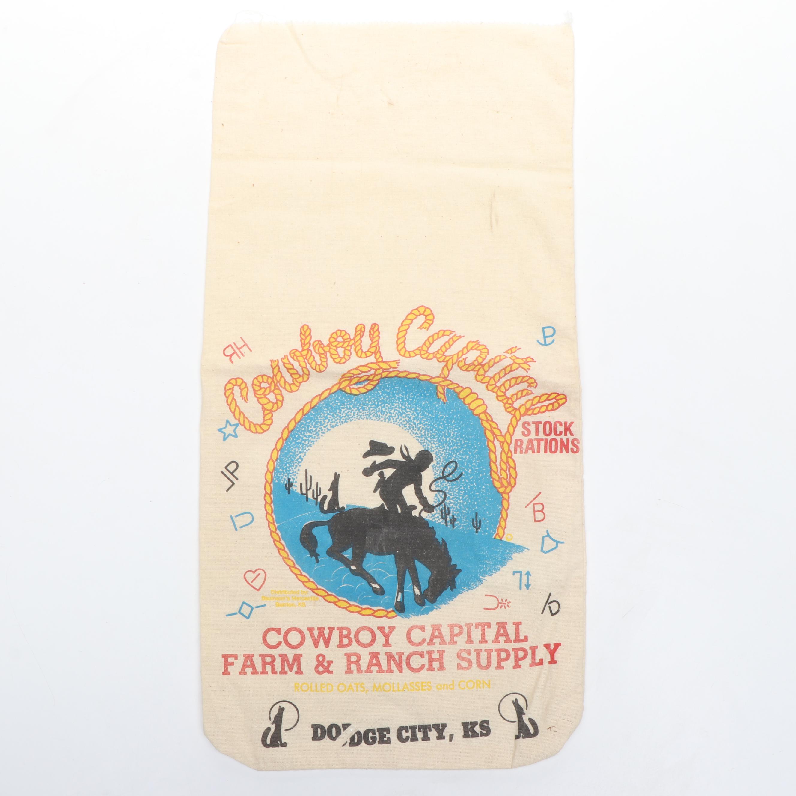 Nebraska, Arizona, and Other State Pennants with Cowboy Capital Feed Bag