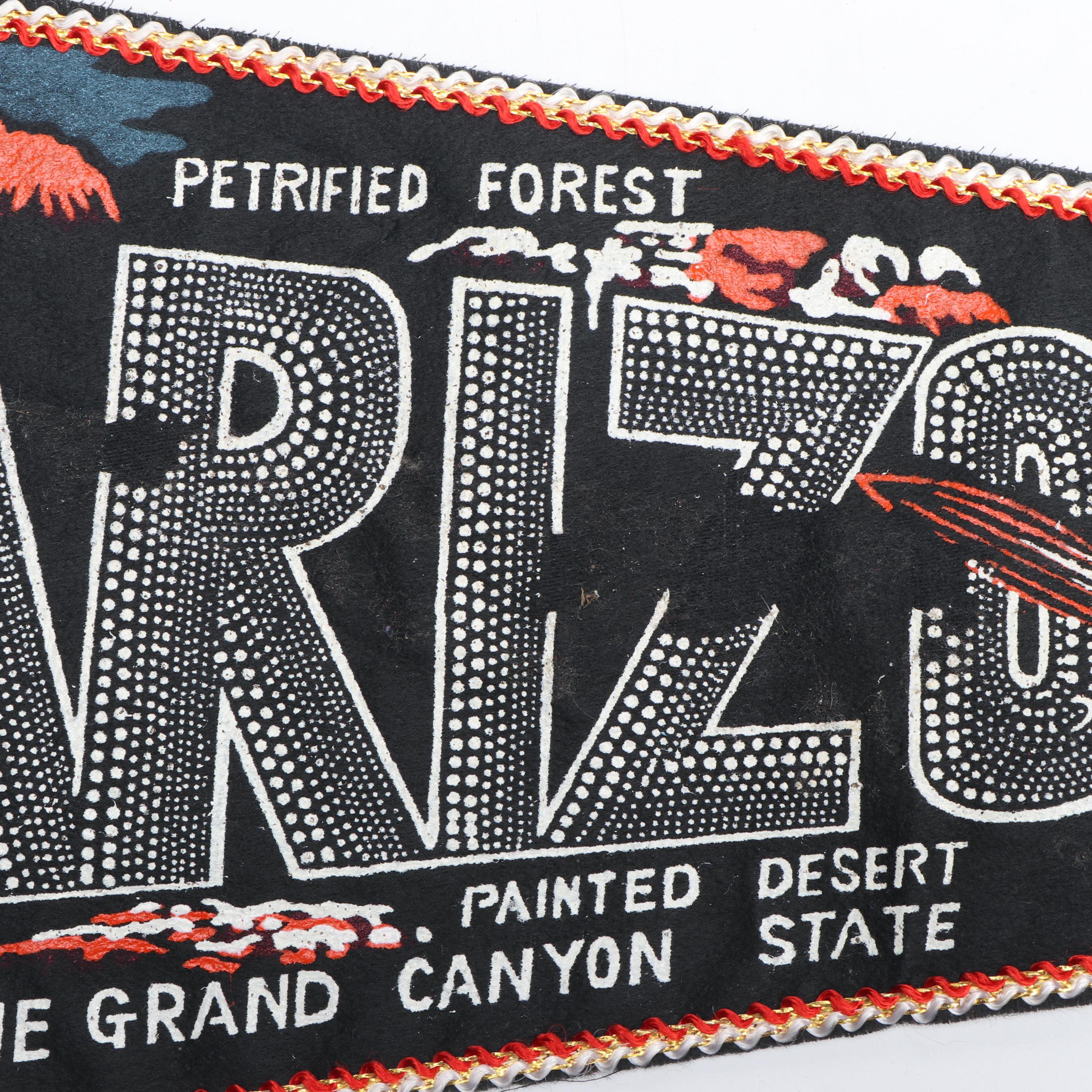 Nebraska, Arizona, and Other State Pennants with Cowboy Capital Feed Bag
