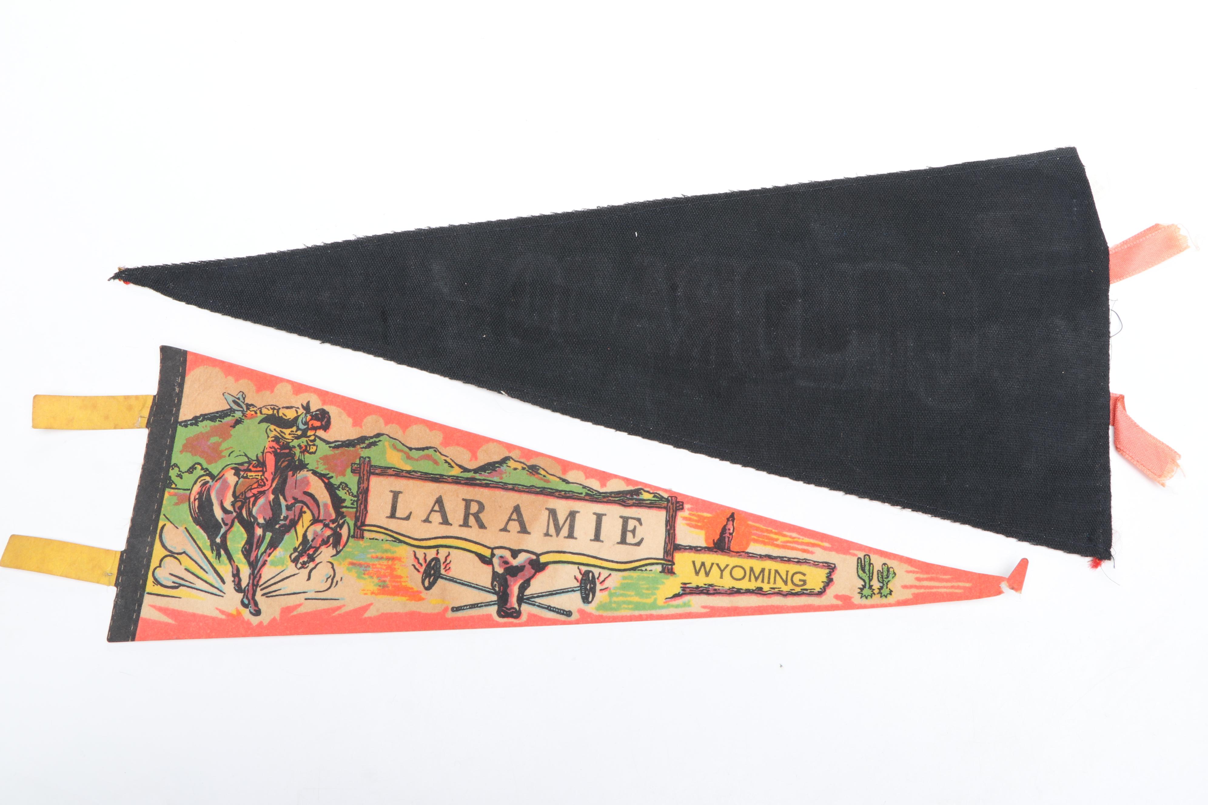 Nebraska, Arizona, and Other State Pennants with Cowboy Capital Feed Bag