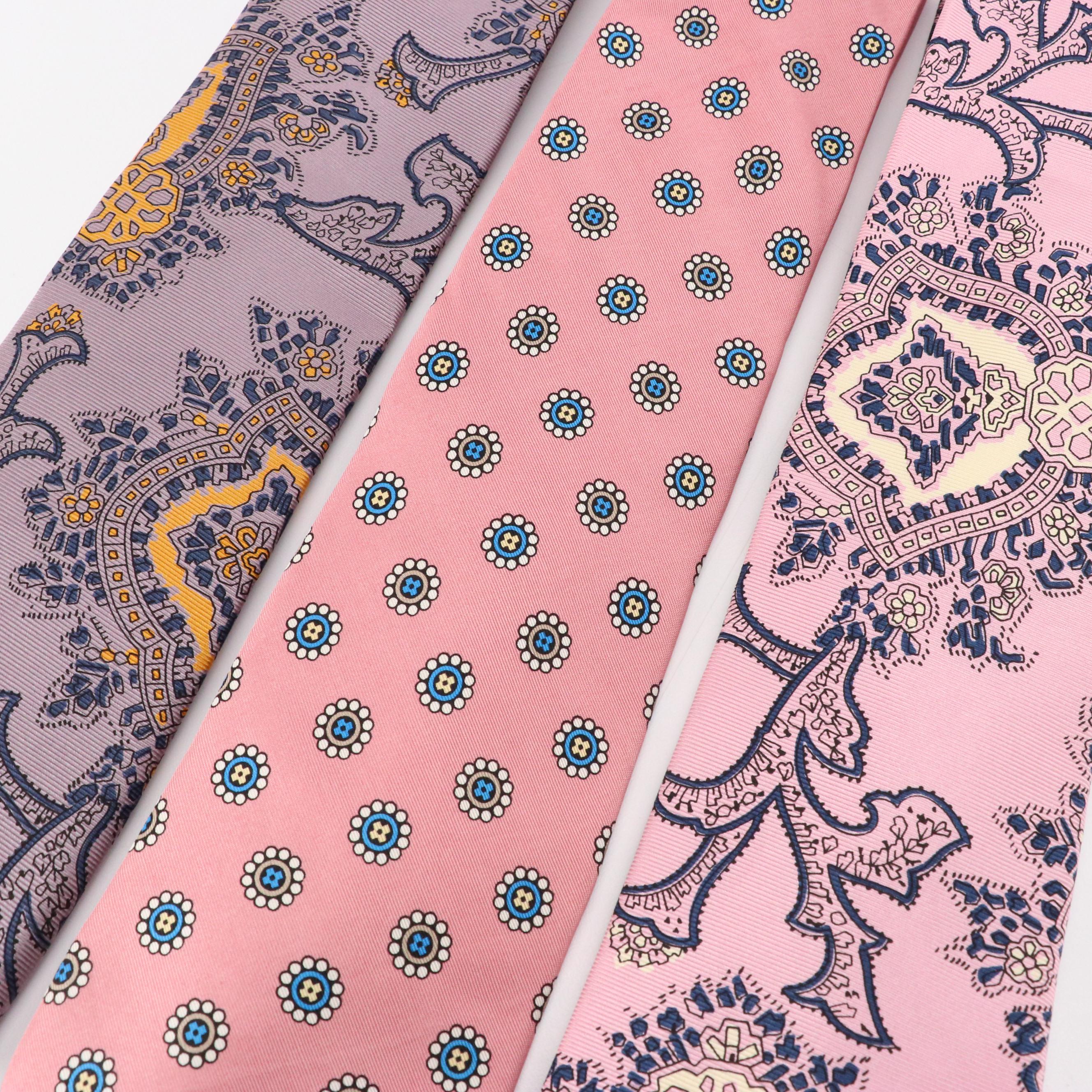 Vintage Burberrys and Giorgio Armani Silk Multicolor Printed Neckties