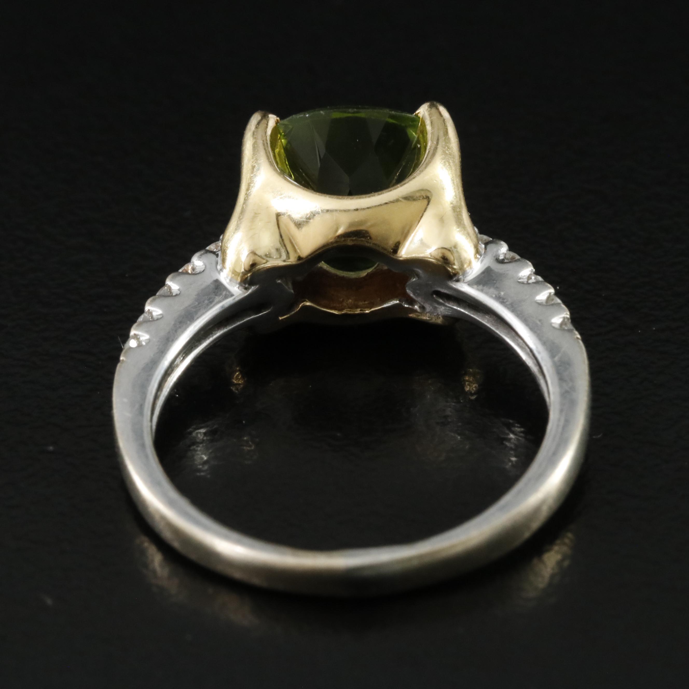 18K Peridot and Diamond Ring