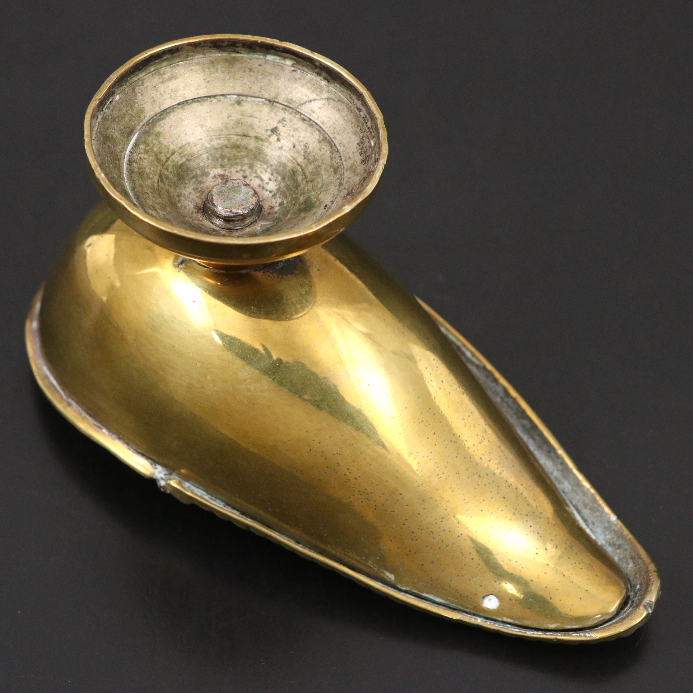 French Brass Church Shuttle Censer, 18th/19th Century