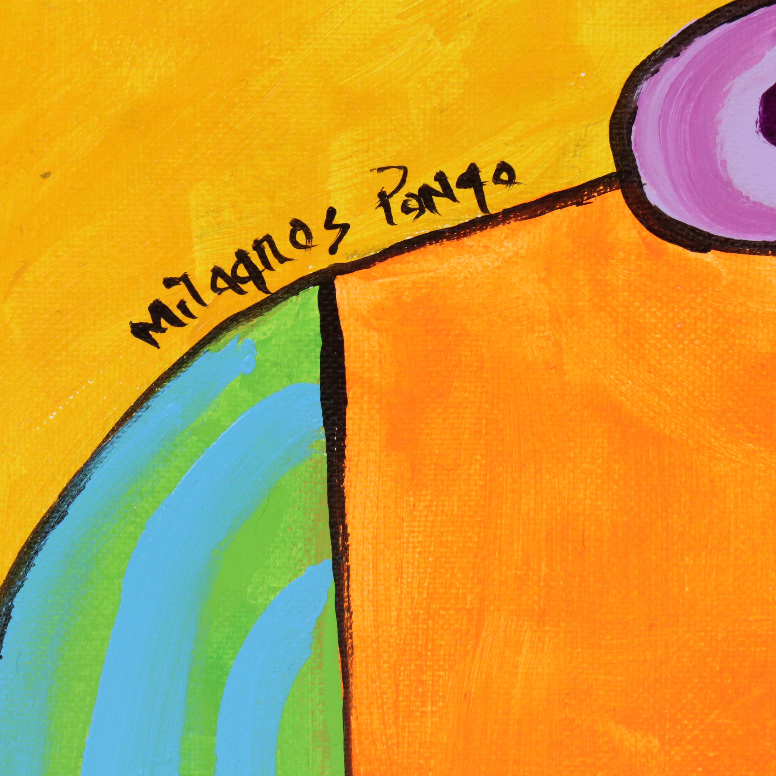 Milagros Pongo Stylized Mixed Media Portrait of Frida Kahlo "Matilde"