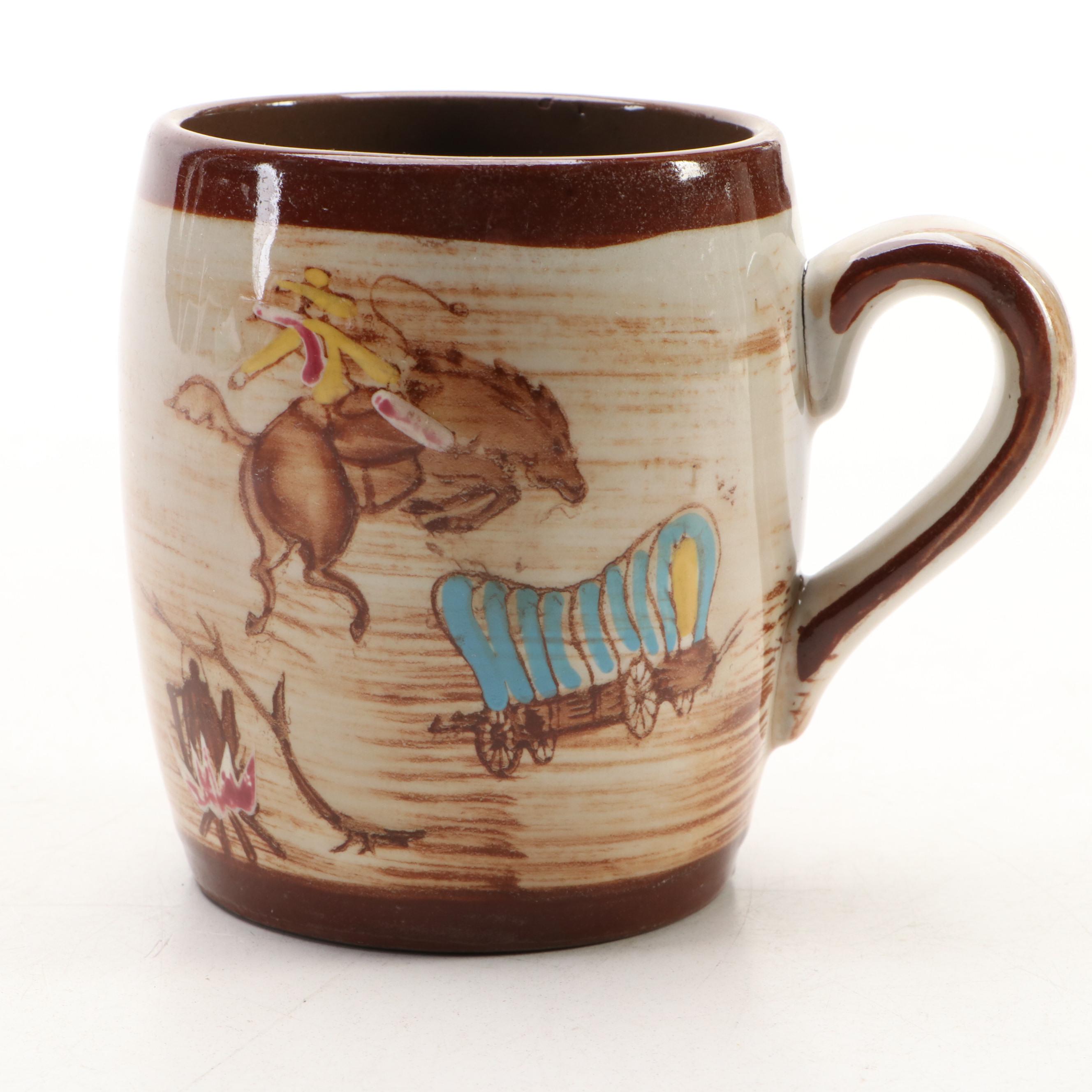 Vintage Western Ceramic Grill Plates and Table Accessories, Mid to Late 20th C.