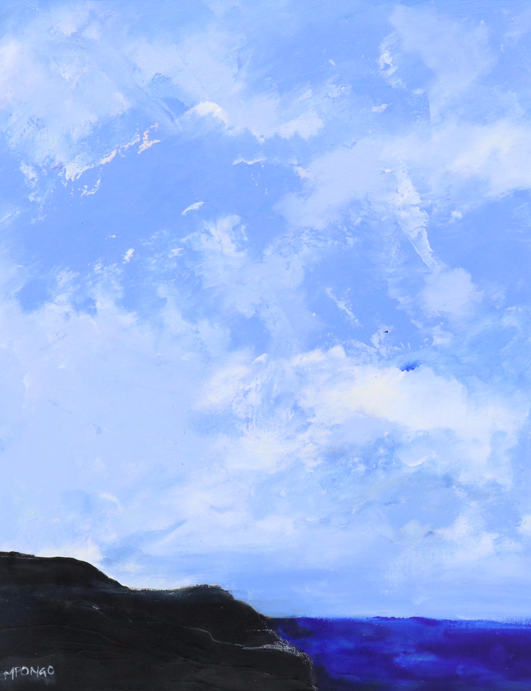 Milagros Pongo Stylized Landscape Mixed Media Painting "The Island," 2024