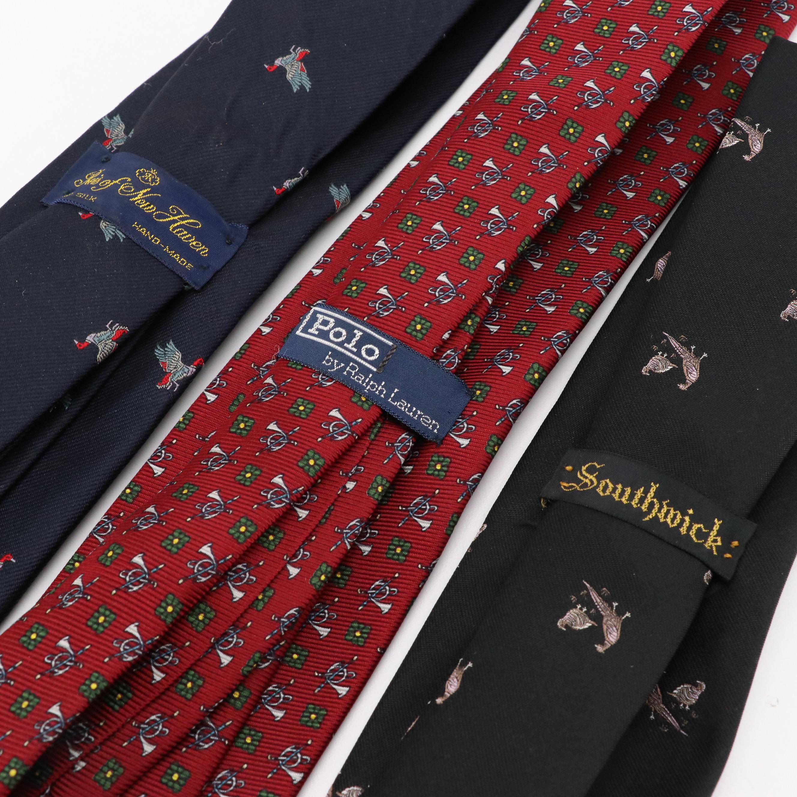Vintage Patterned Neckties Featuring Polo by Ralph Lauren, Brooks Brothers, More