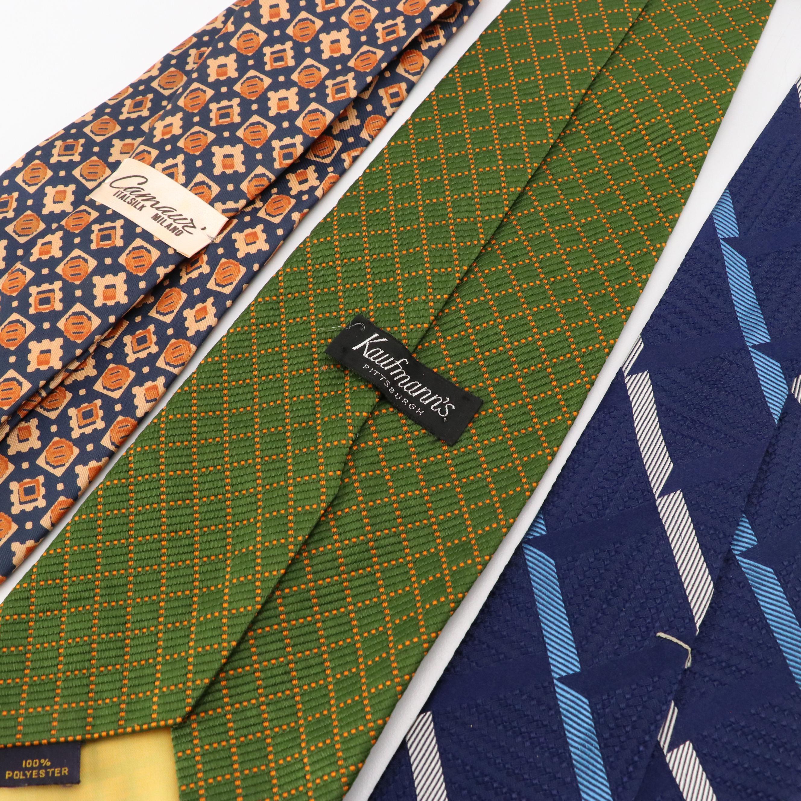 Vintage Patterned Neckties Featuring Polo by Ralph Lauren, Brooks Brothers, More