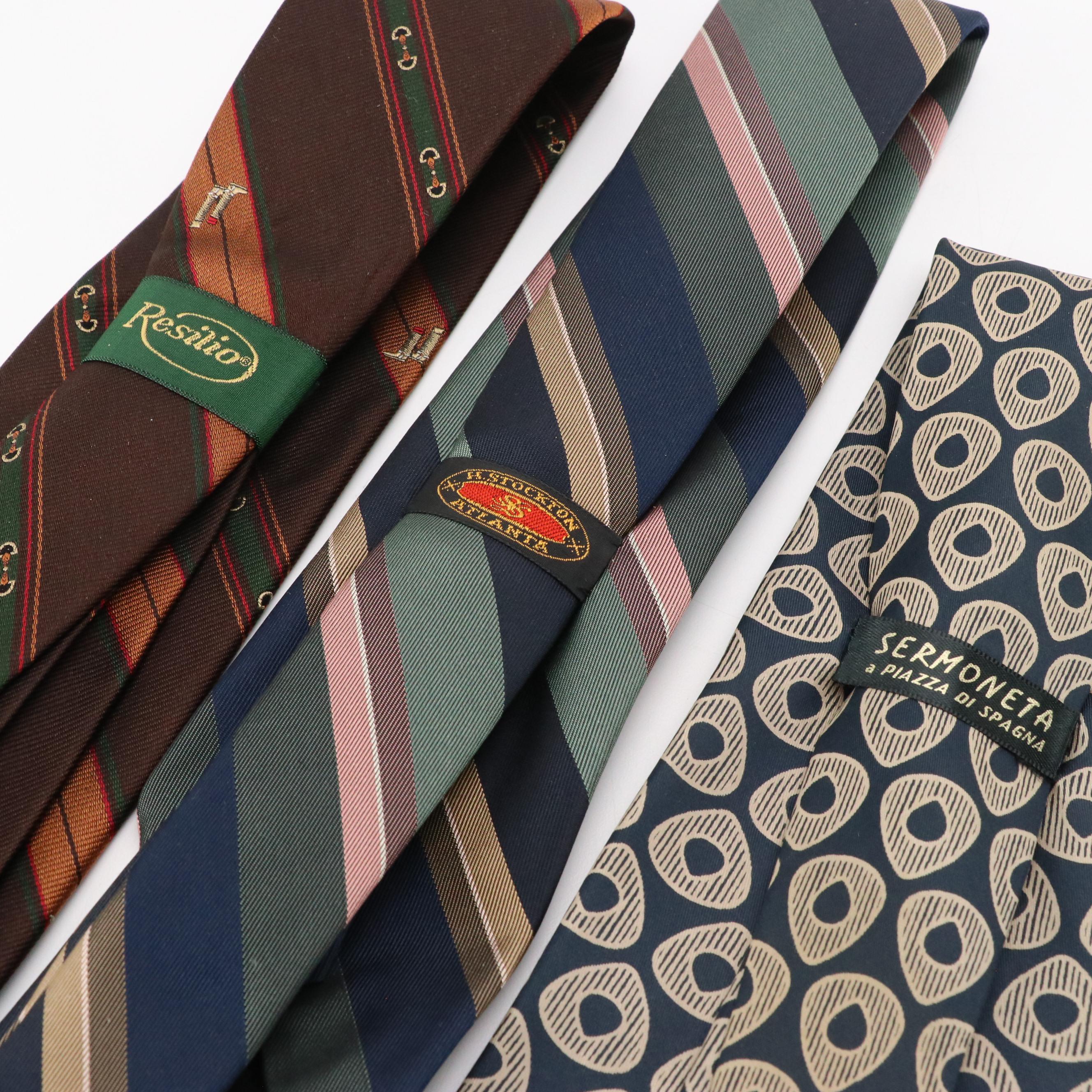 Vintage Patterned Neckties Featuring Polo by Ralph Lauren, Brooks Brothers, More
