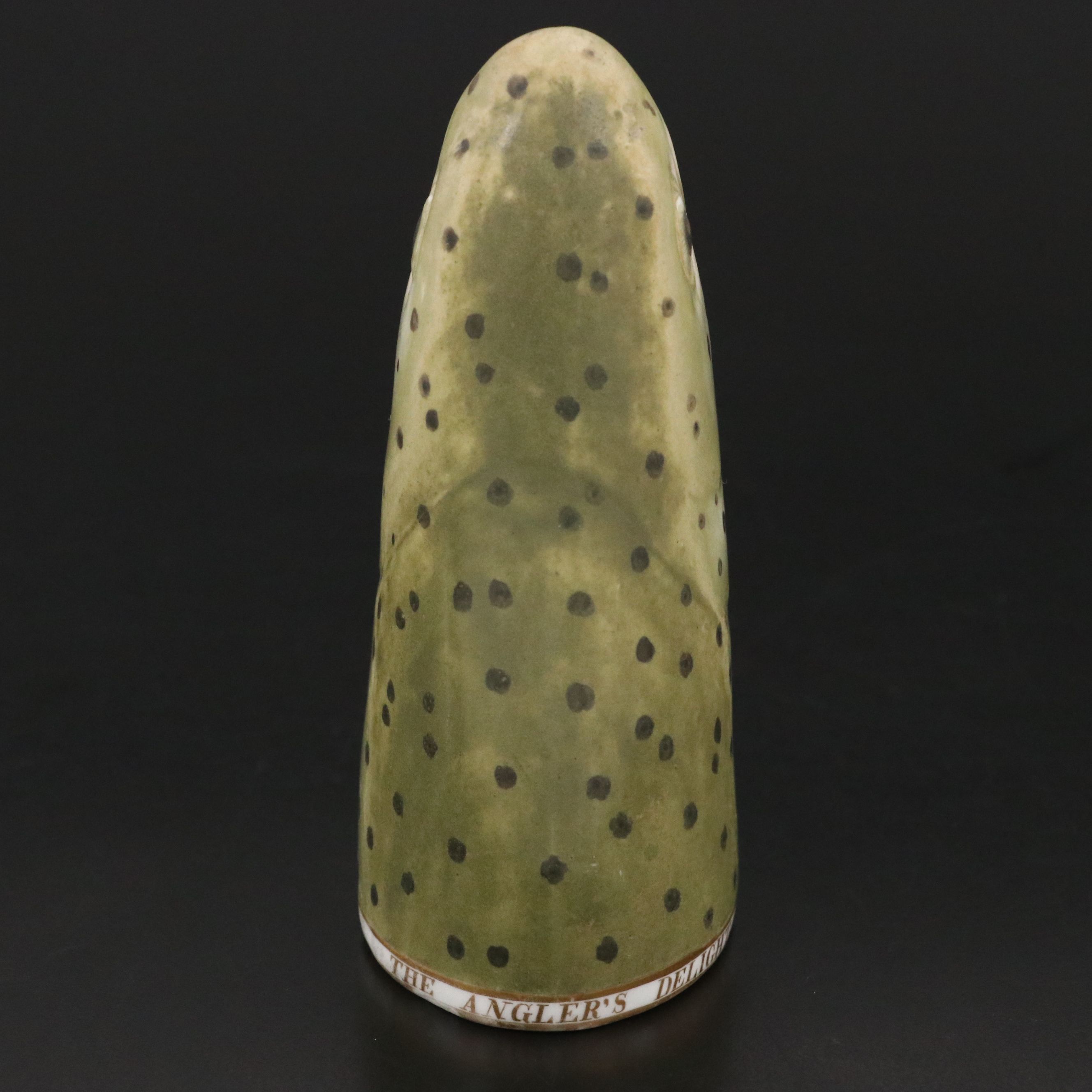 Derby "The Angler's Delight" Porcelain Trout Fish Head Stirrup Cup, Early 19th C