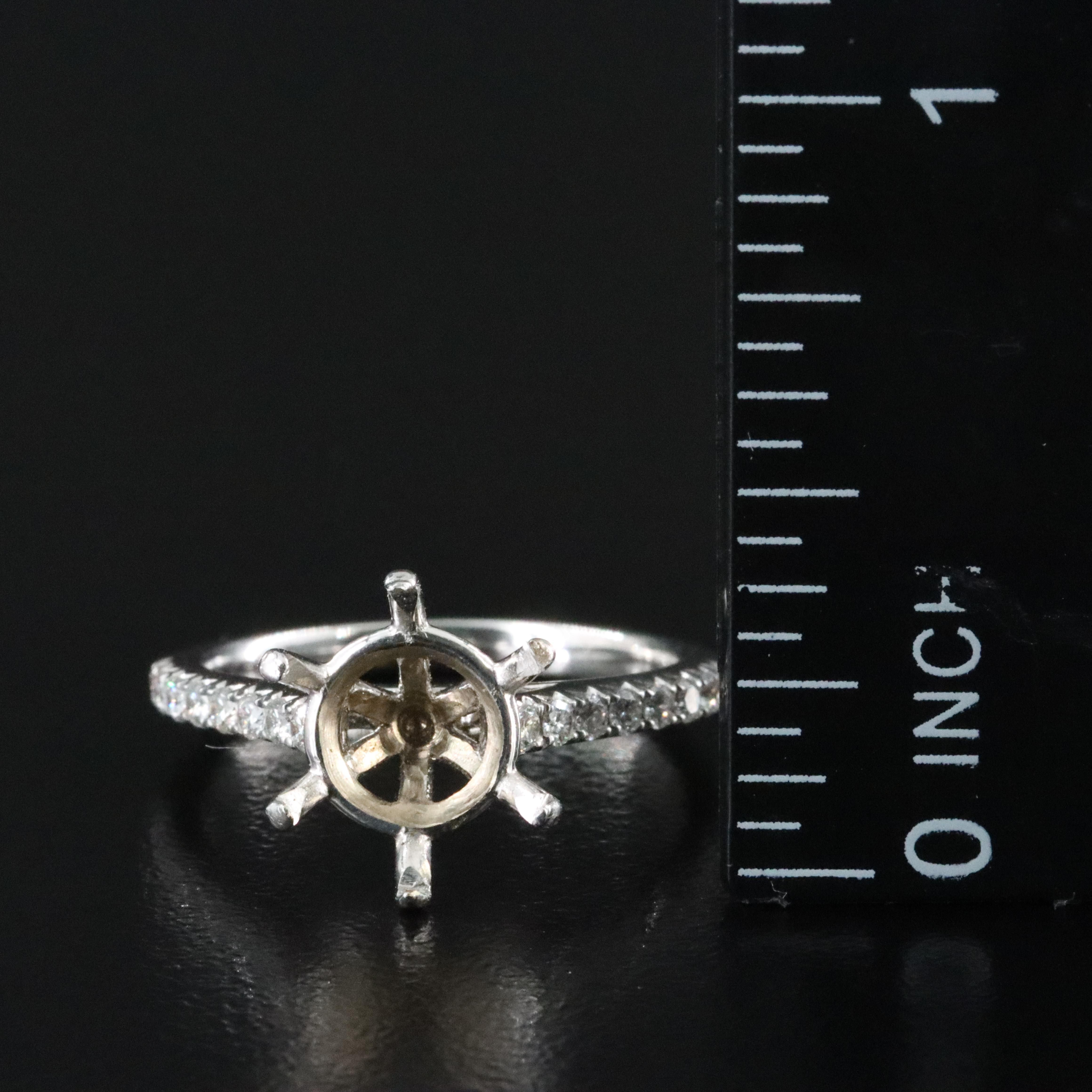 18K 0.24 CTW Diamond Semi Mount Ring
