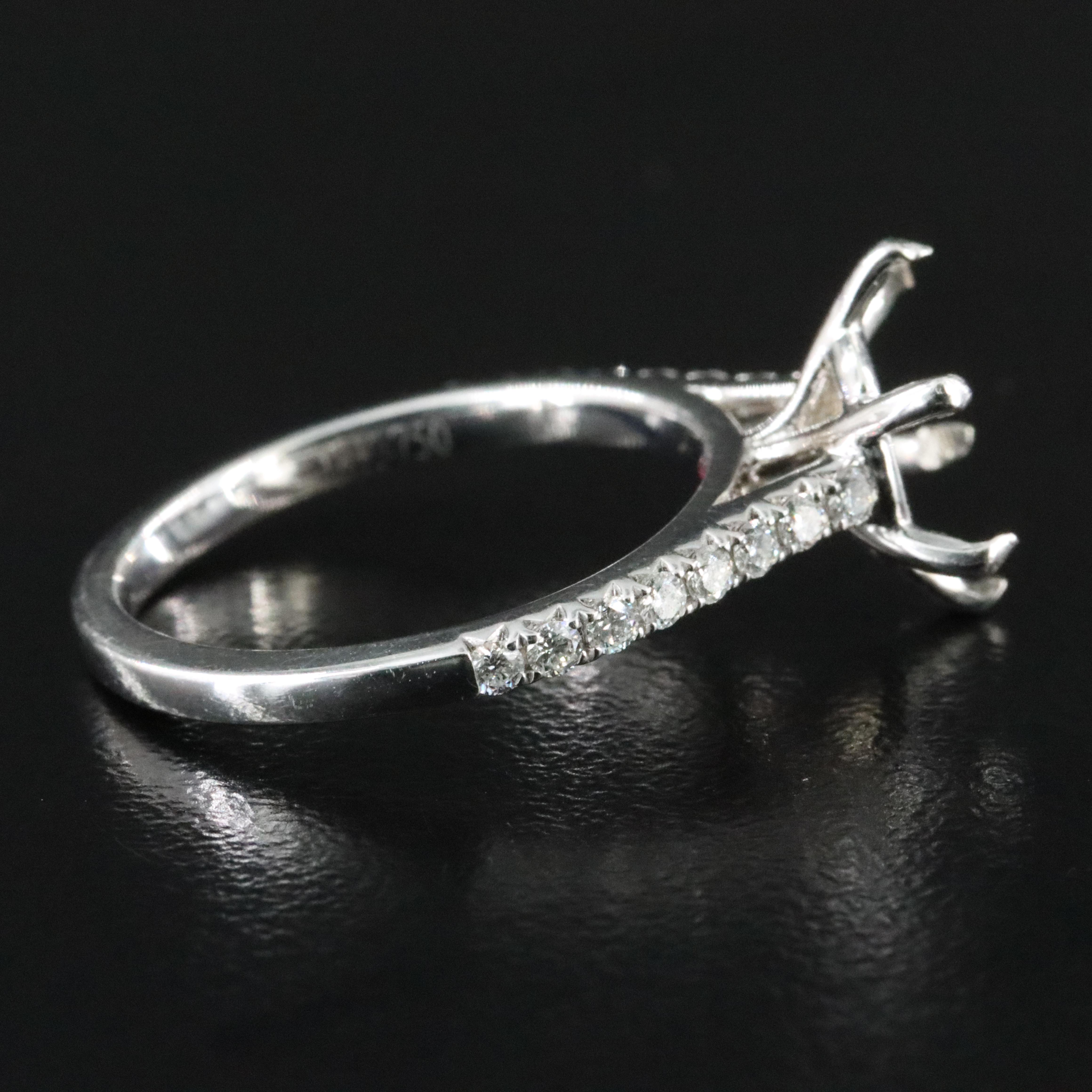 18K 0.24 CTW Diamond Semi Mount Ring