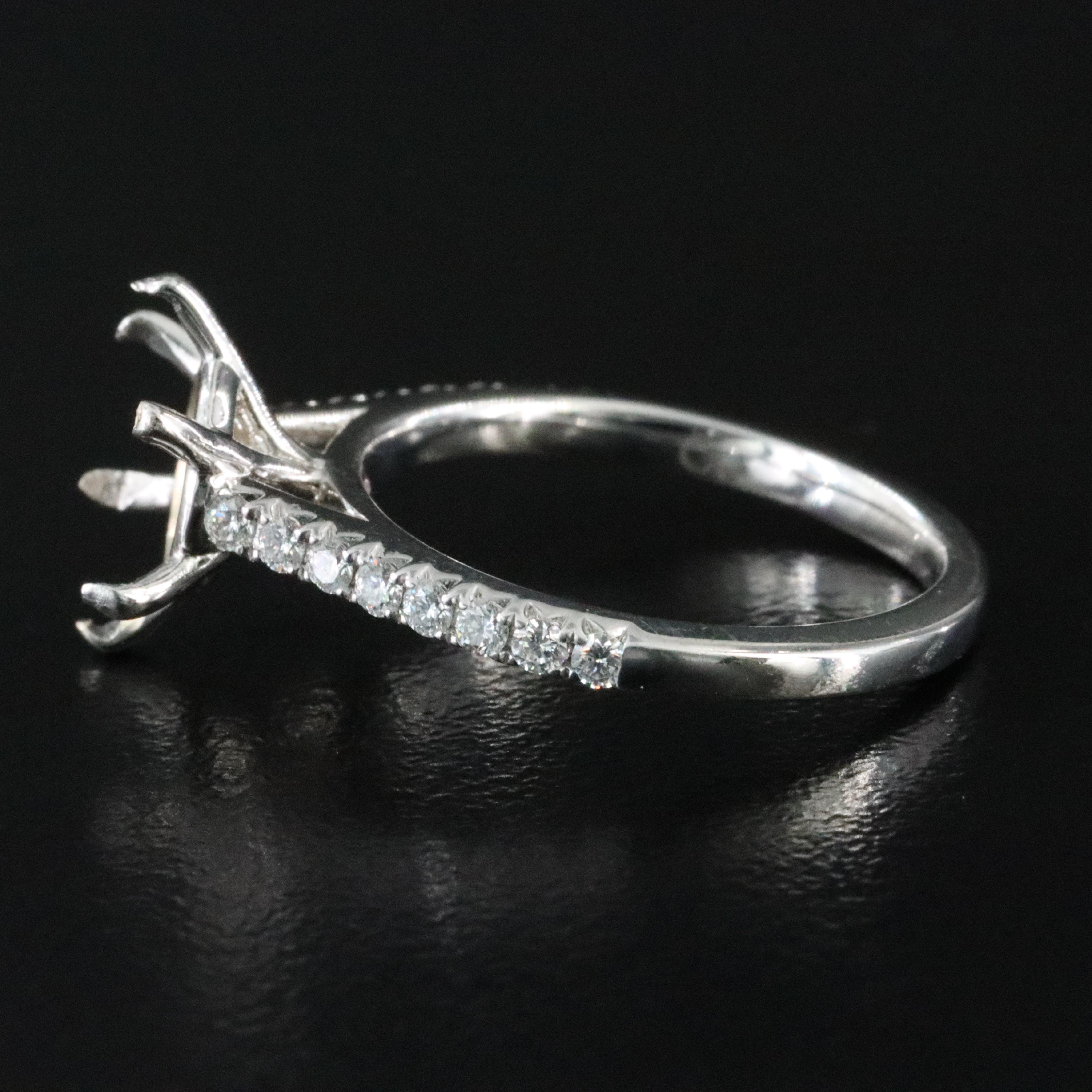 18K 0.24 CTW Diamond Semi Mount Ring