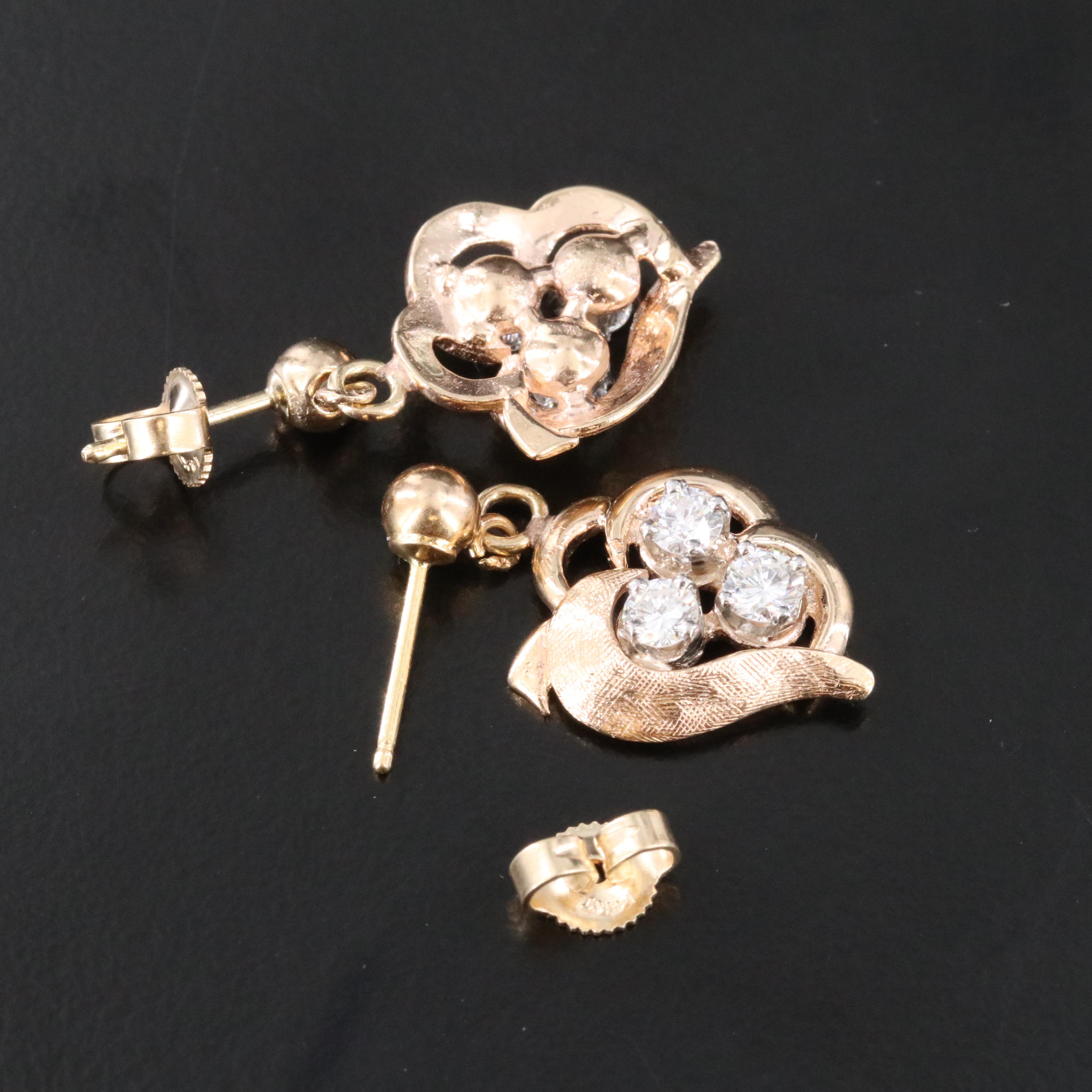 14K 0.69 CTW Diamond Dangle Earrings