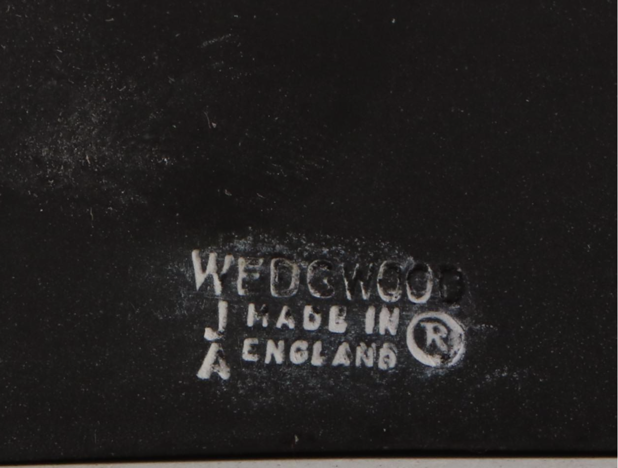 Wedgwood Black Jasperware Clock, Lighter and Framed Medallion