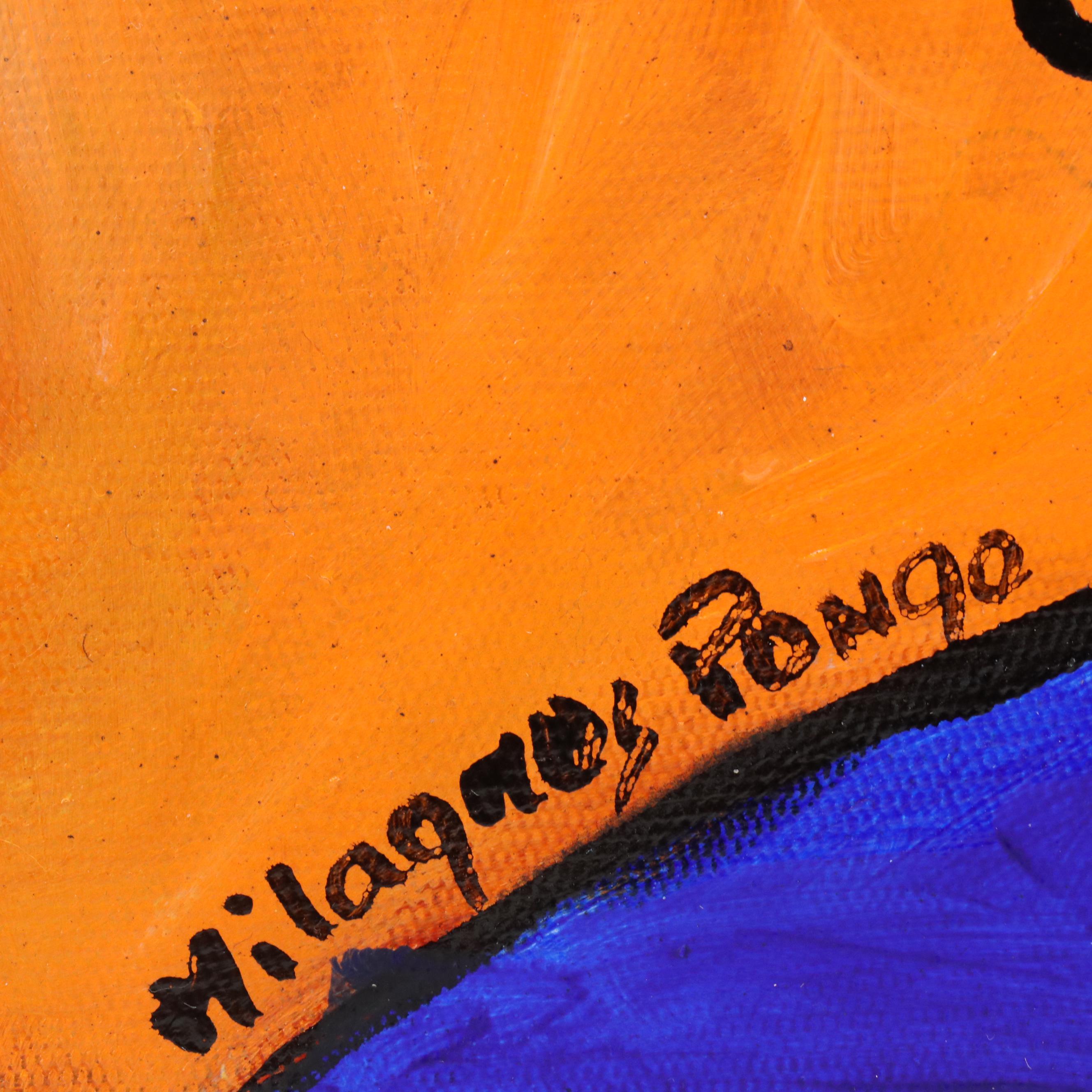 Milagros Pongo Stylized Mixed Media Portrait of Frida Kahlo "Frida," 2024